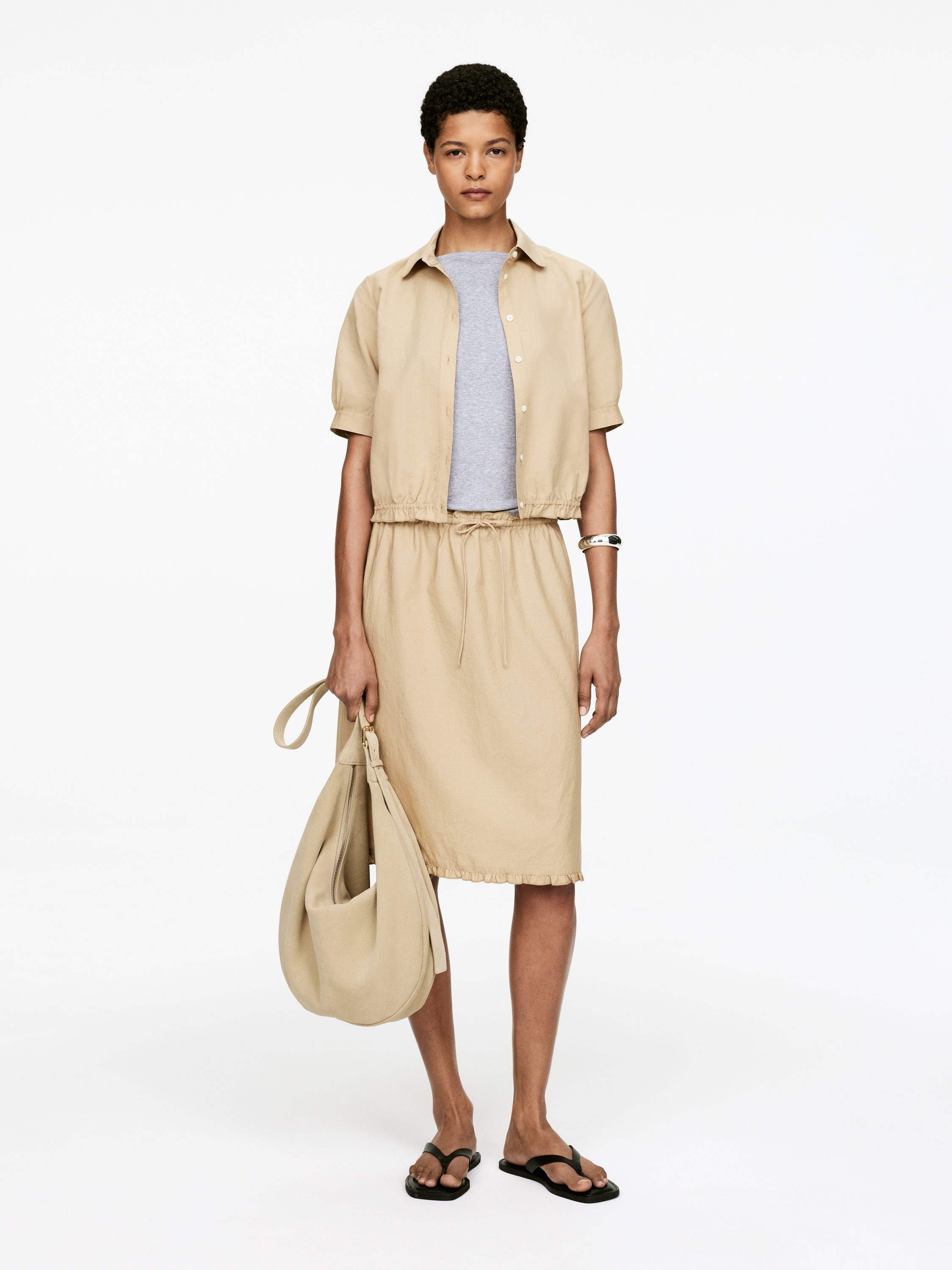 Curved Suede Bag - Beige - Women - StillMedia/Lookbook - 6