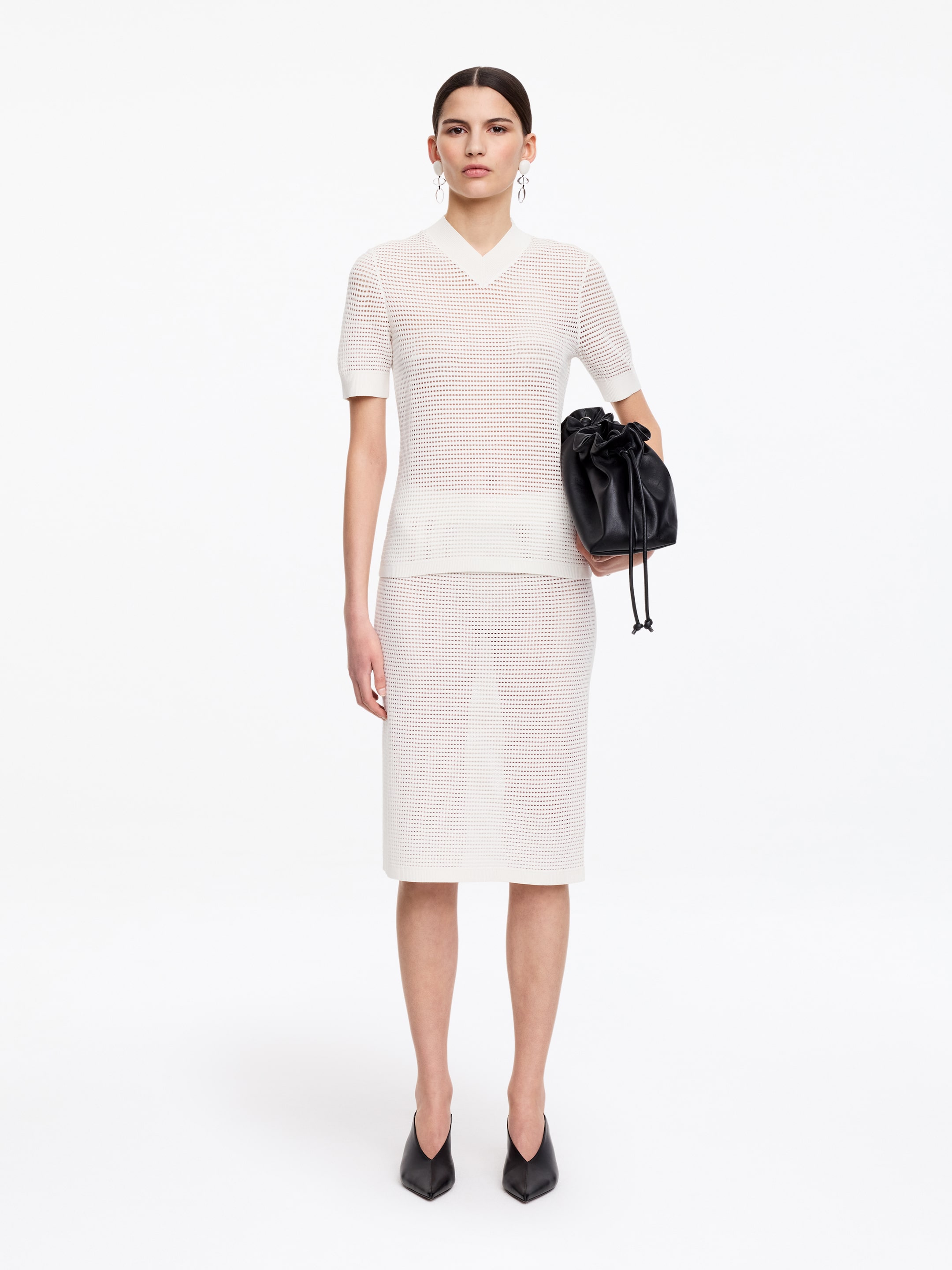 Jupe crayon en maille-#ffffff-18471