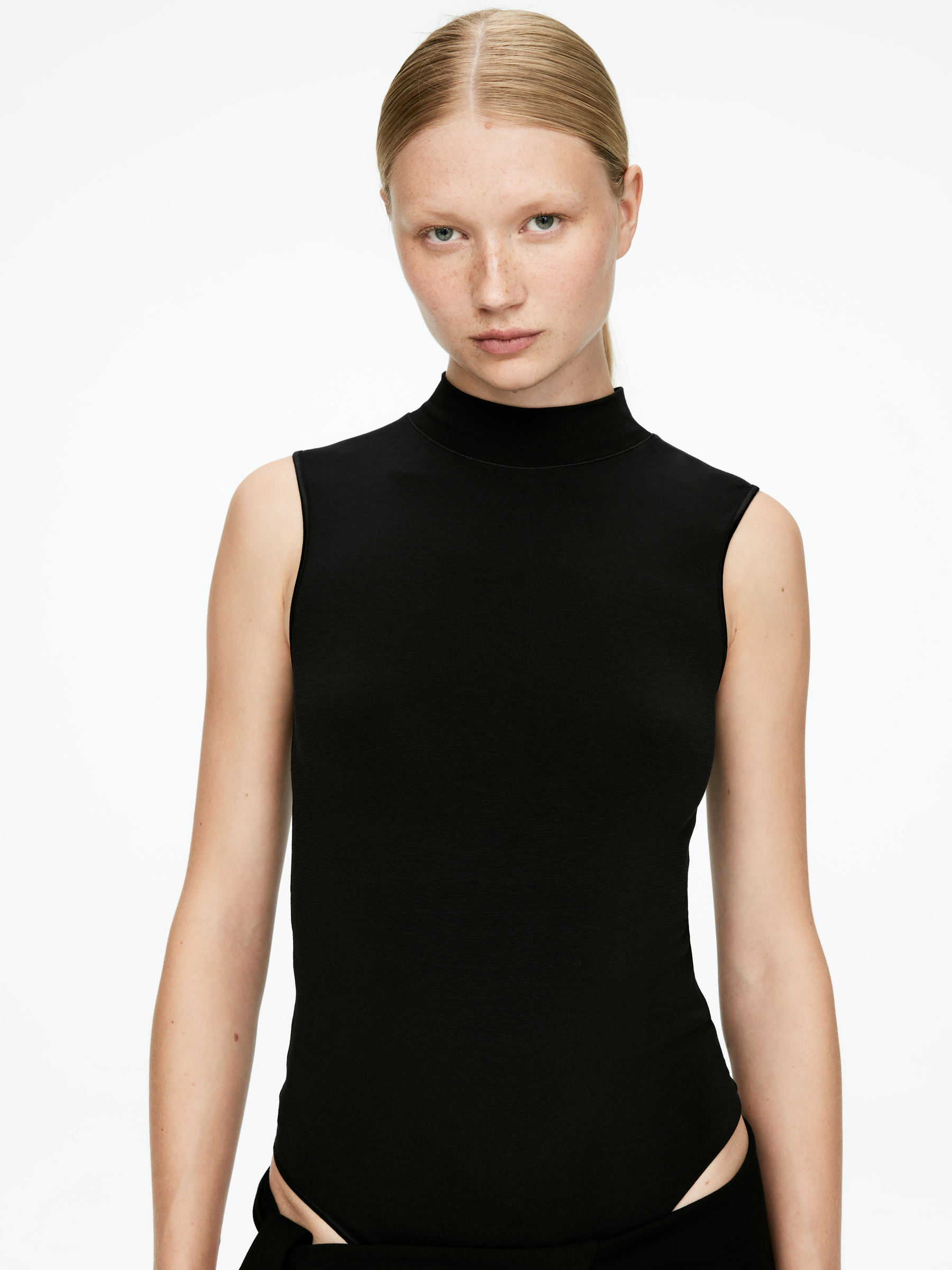 Stretchig body med halvpolo - Svart - Slim fit - Women - StillMedia/Lookbook - 3