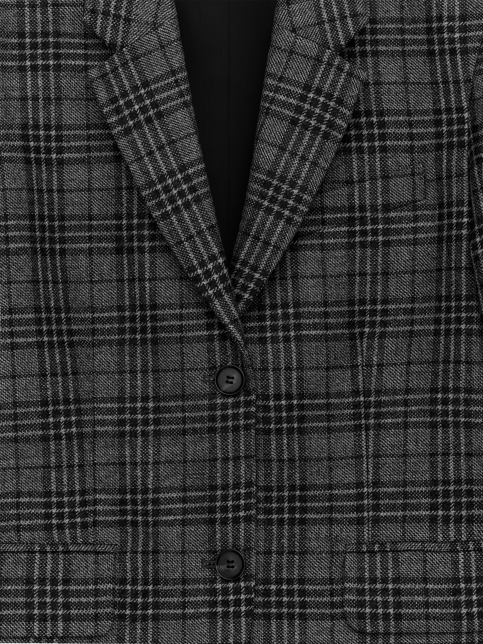 Relaxed Blazer - Black/Checkered - 5