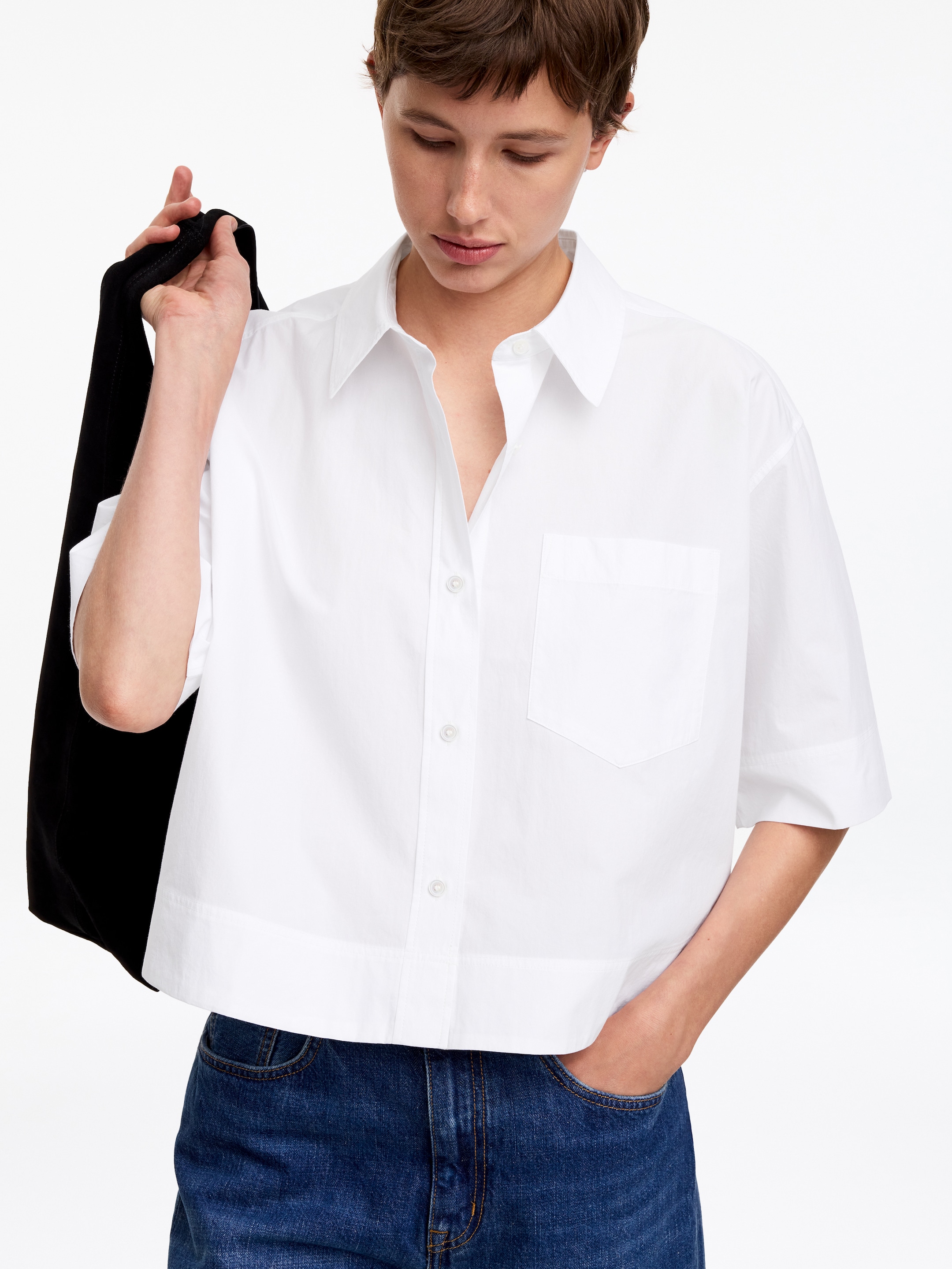 Short-Sleeve Cotton Shirt - White - Regular fit - Women - StillMedia/Lookbook - 18