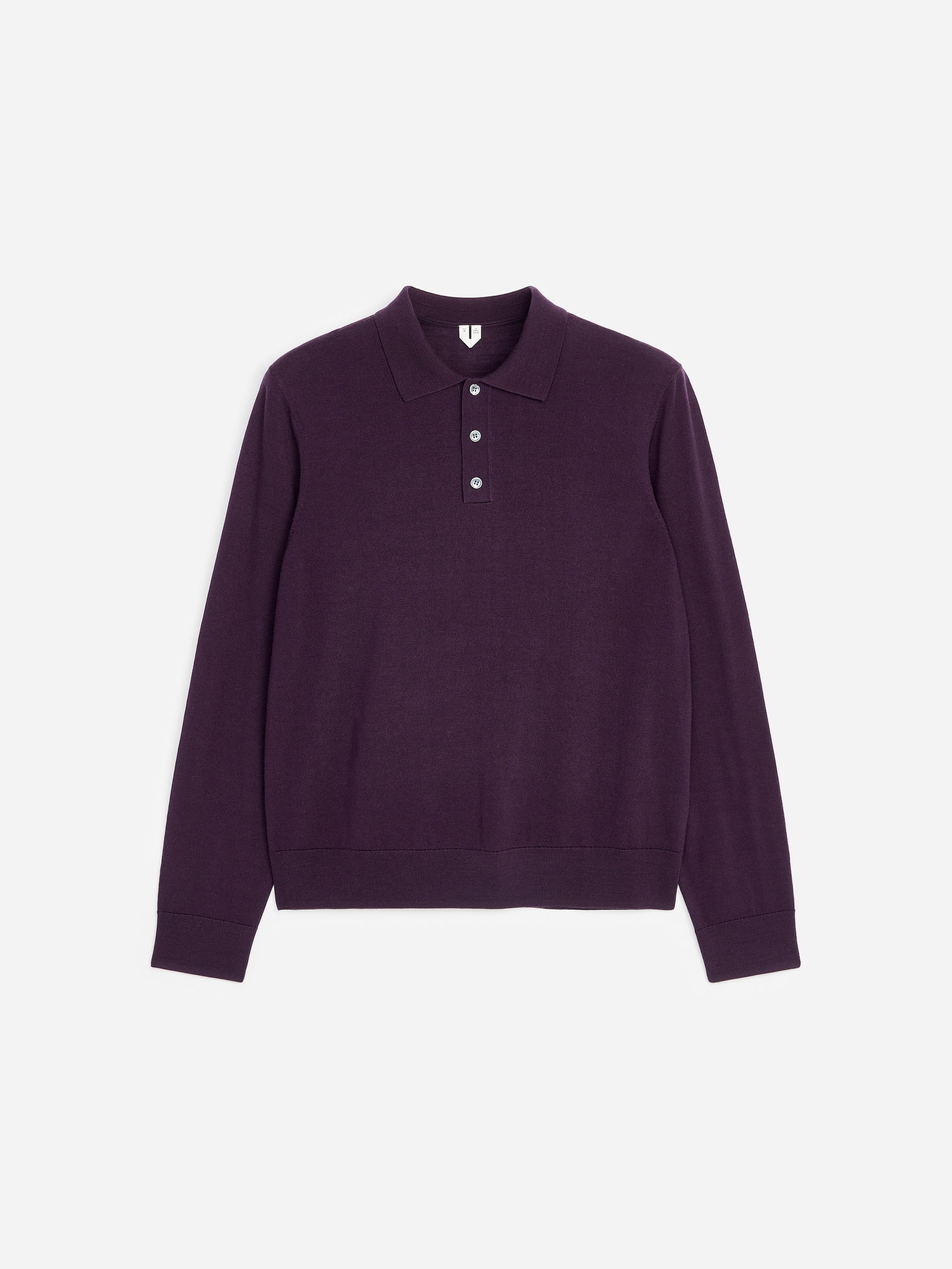 Maglione in stile polo in lana merino - Viola scuro - Regular fit - Men - StillMedia/DescriptiveStillLife - 1