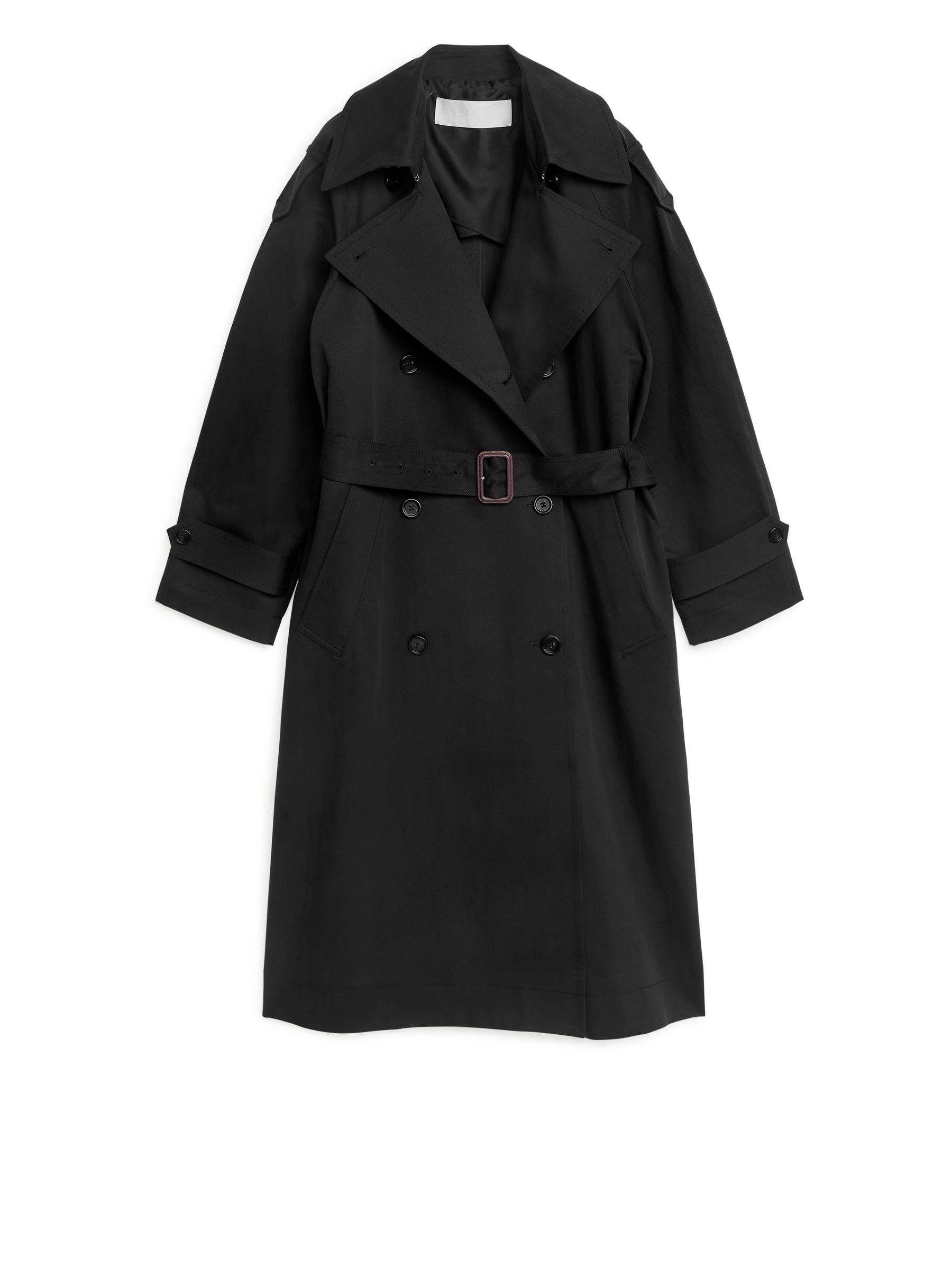 Leinen-Baumwoll-Trenchcoat - Schwarz - Regular Fit - Damen - StillMedia/DescriptiveStillLife - 4