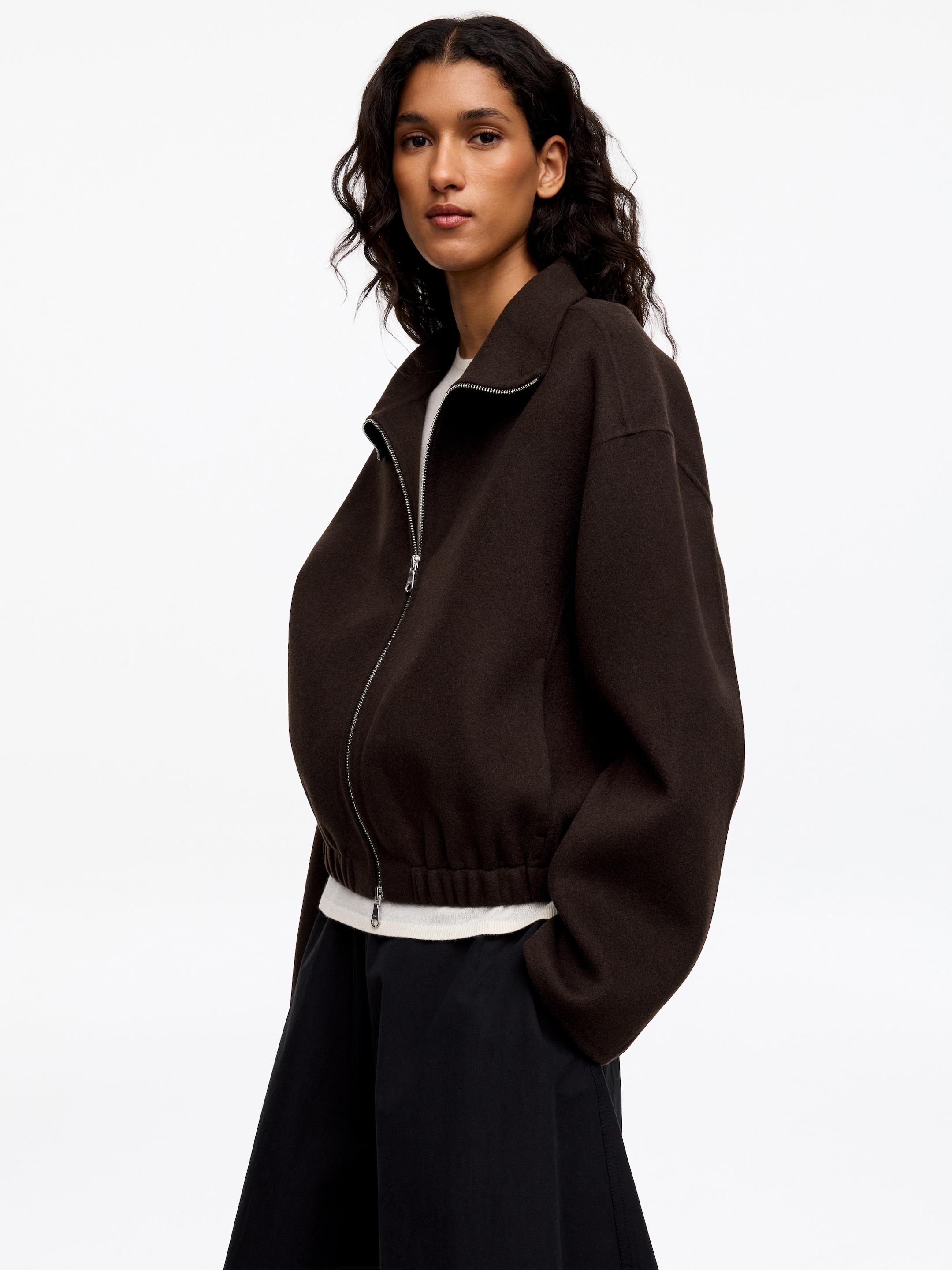 Wool-Blend Doublé Overshirt - Dark Brown - Regular fit - women - StillMedia/Lookbook - 2
