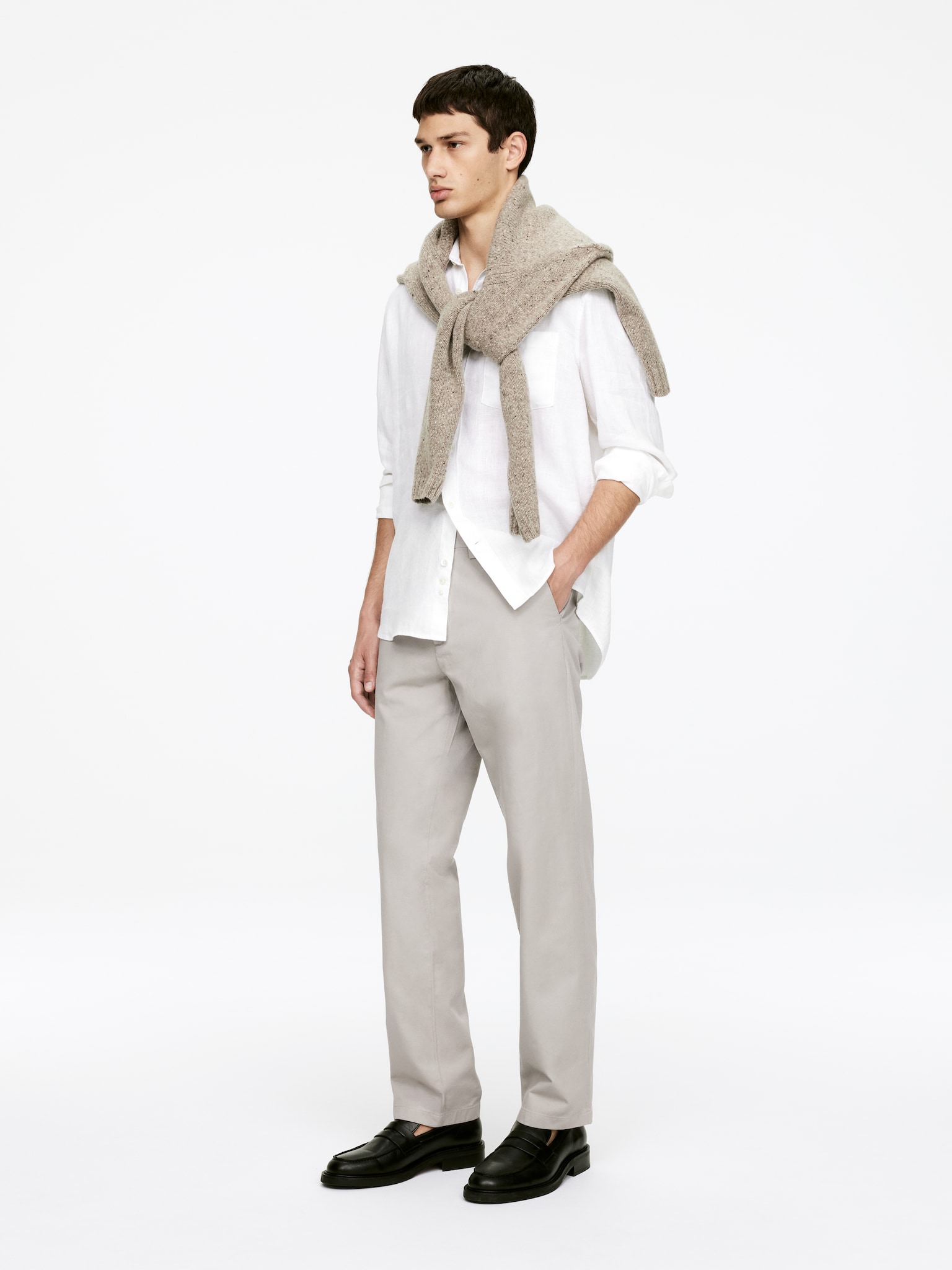 Straight Cotton Chinos - Mole/Dark Blue - 5