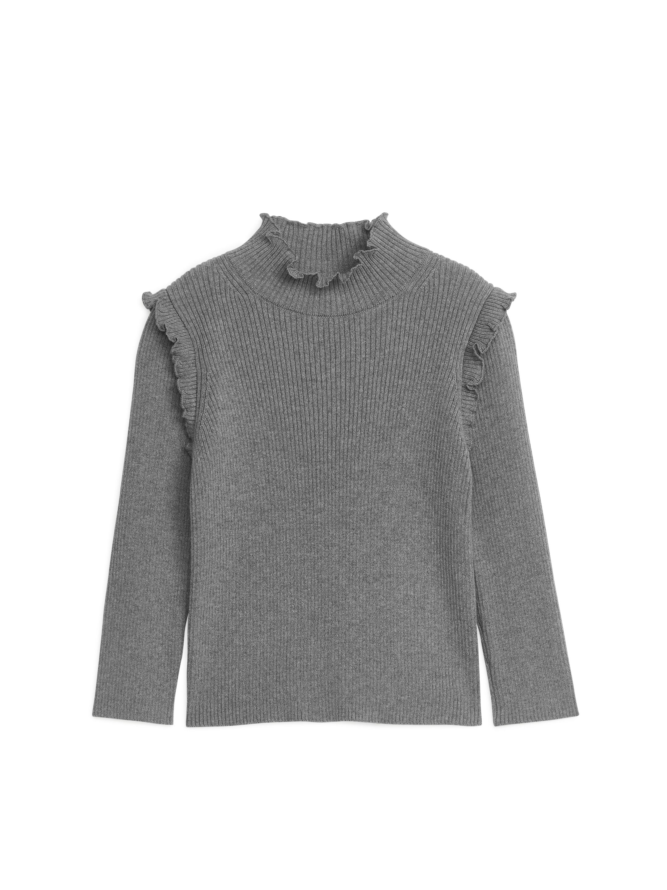 Stickad topp med volang - Grå - Slim fit - Children - StillMedia/DescriptiveStillLife - 3