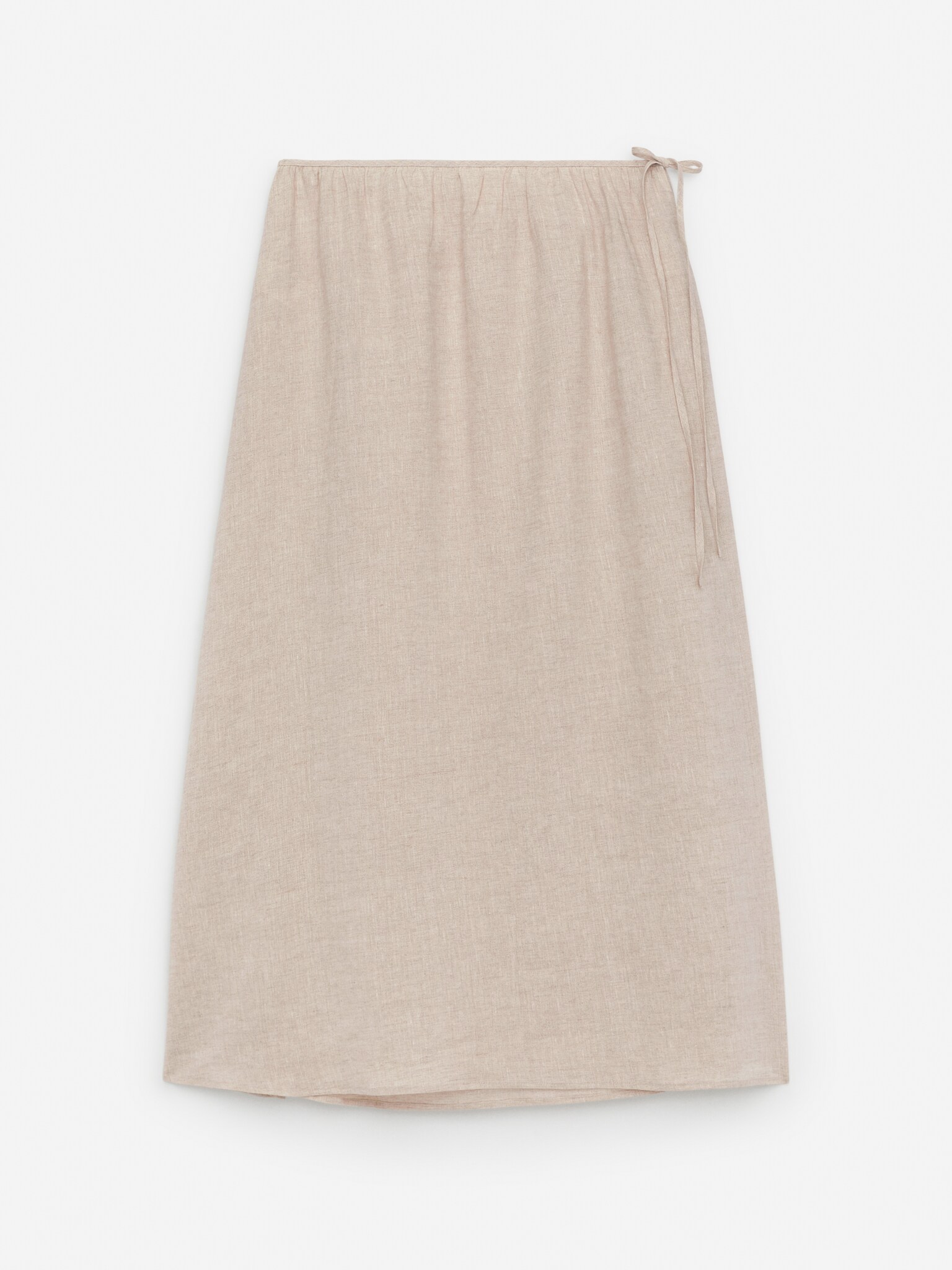 Linen Wrap Skirt - Bej