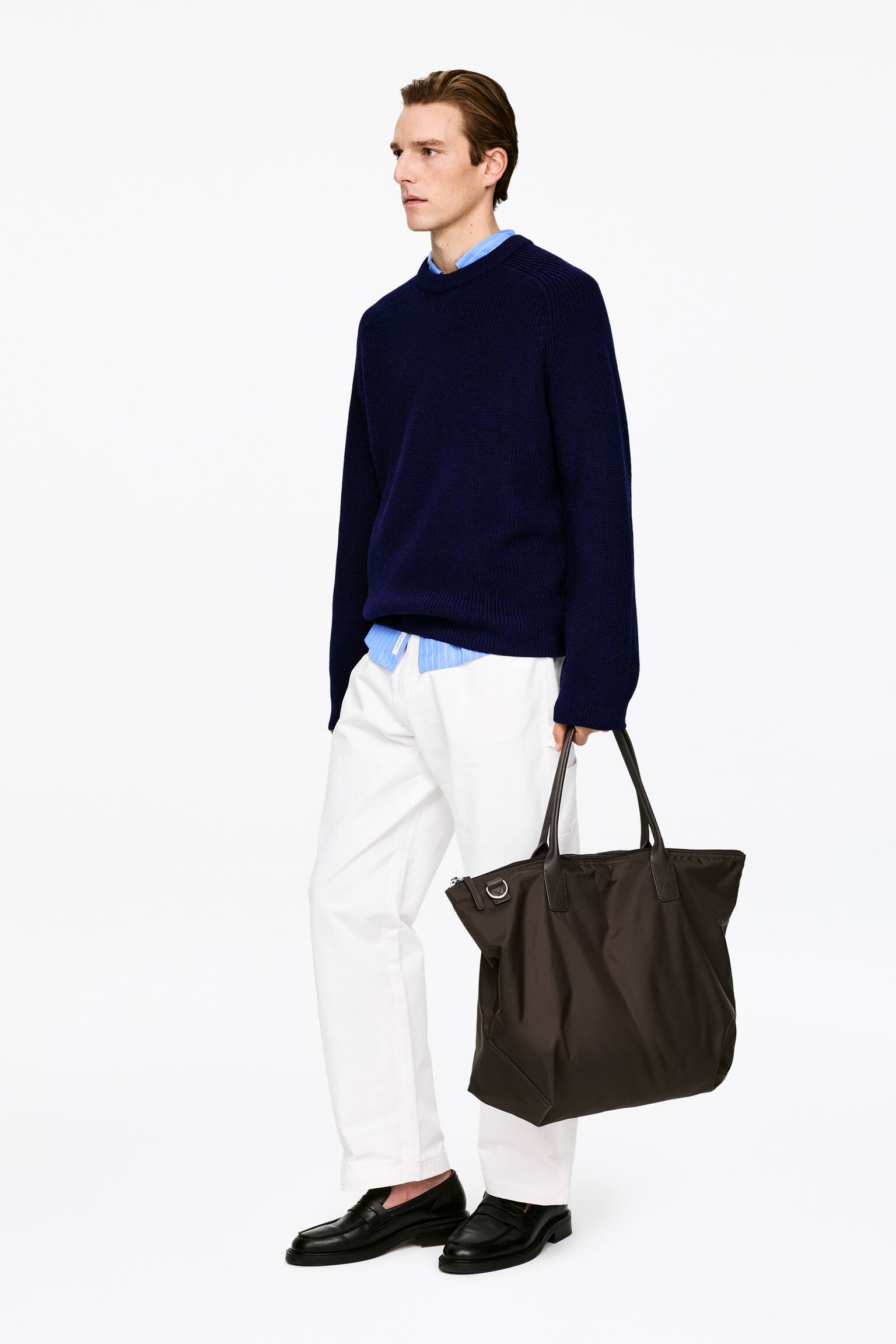 Jersey de lana relaxed fit - Azul oscuro - 3