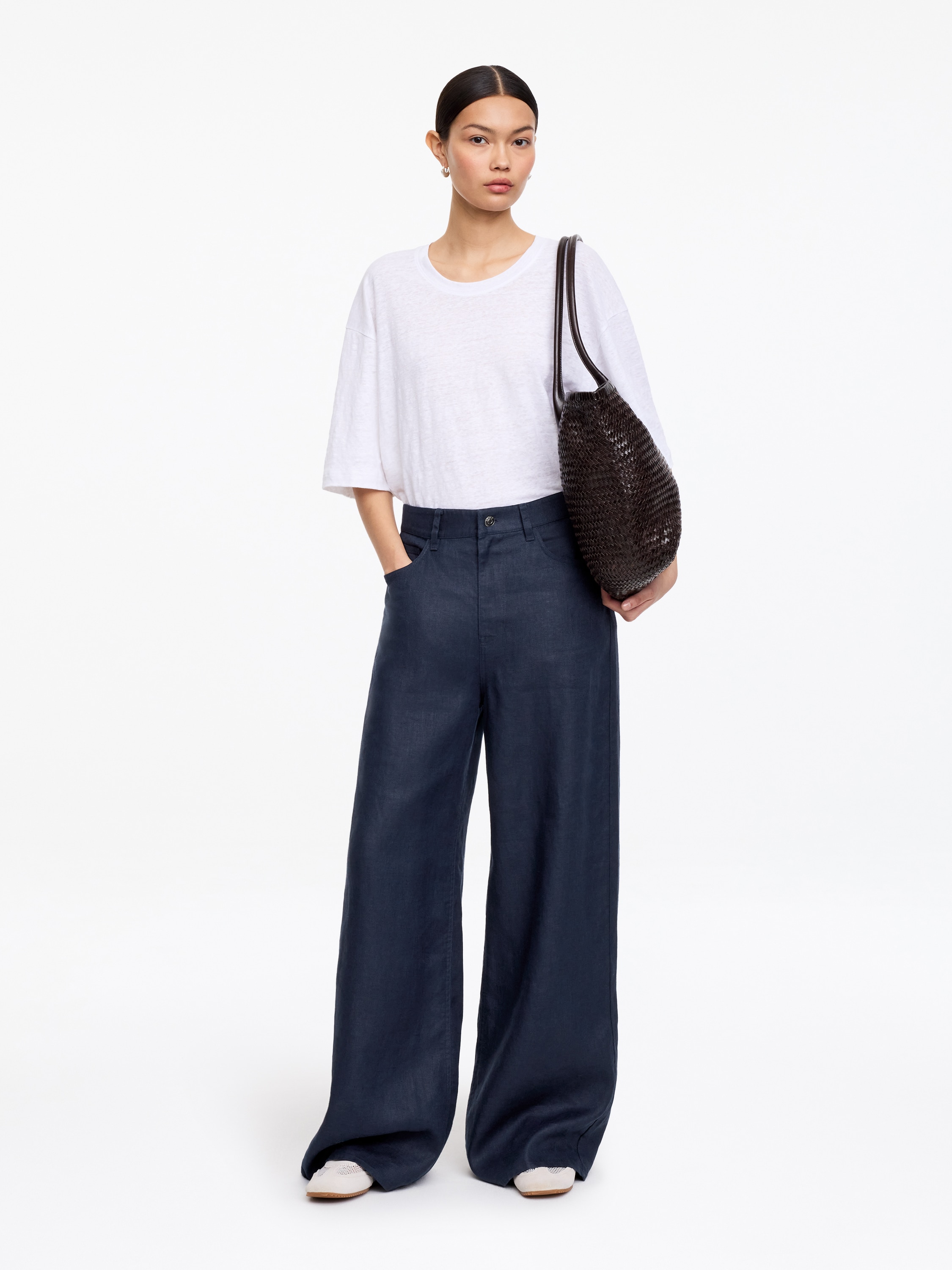 Linnen broek met vijf zakken