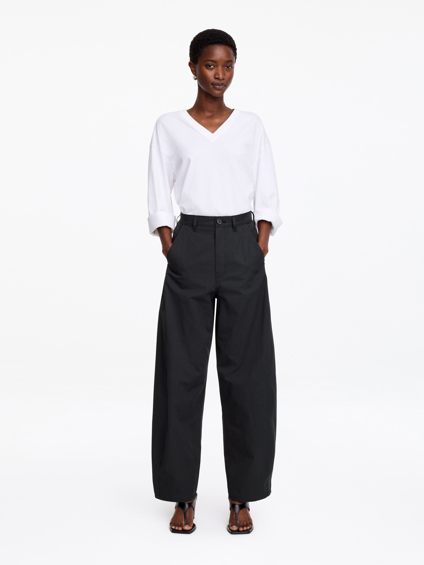 Barrel-Leg Trousers-#333538-19532
