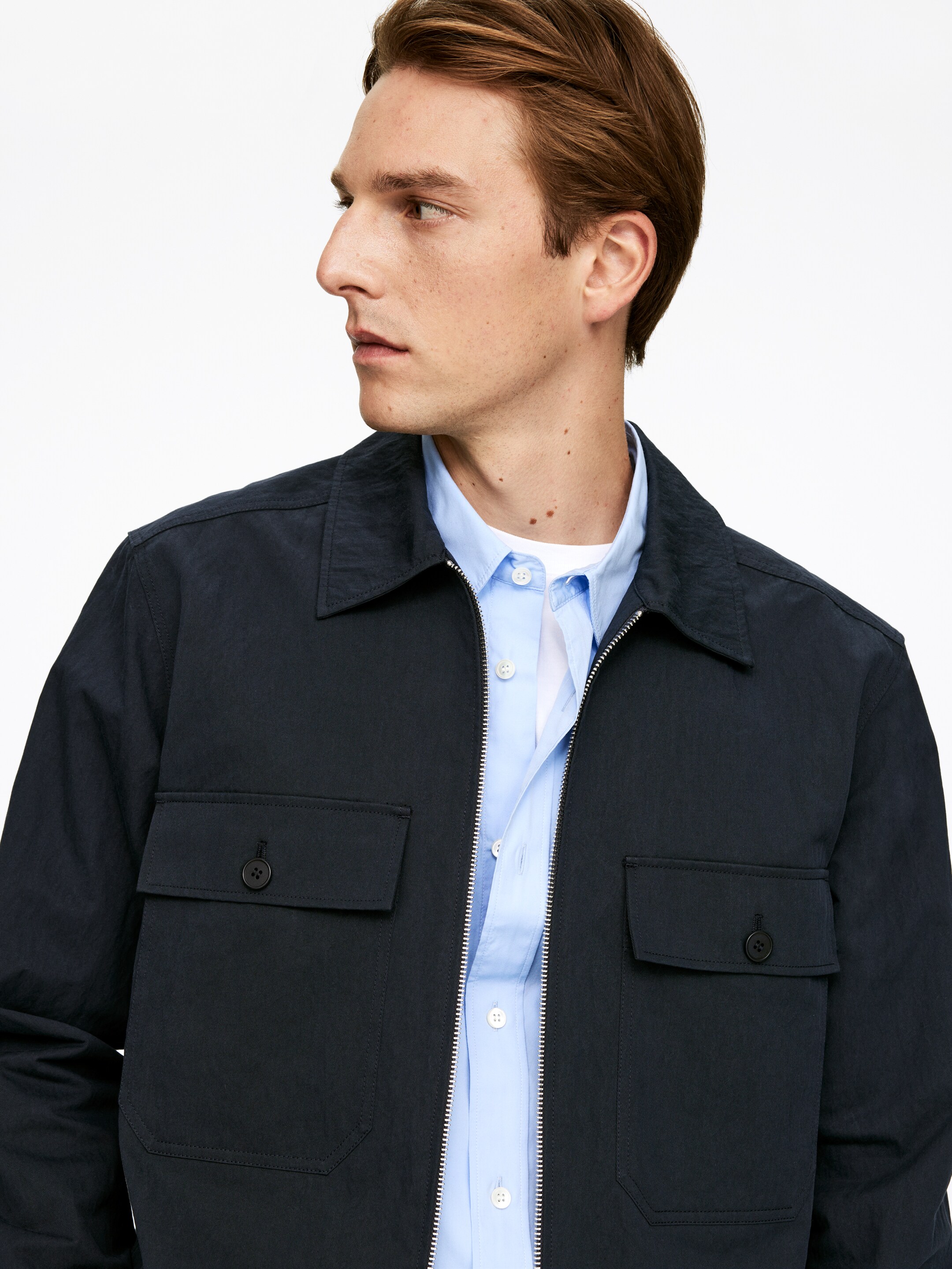 Vis større bilde: Overskjorte med glidelås - Mørkeblå - HERRE | H&M NO 4