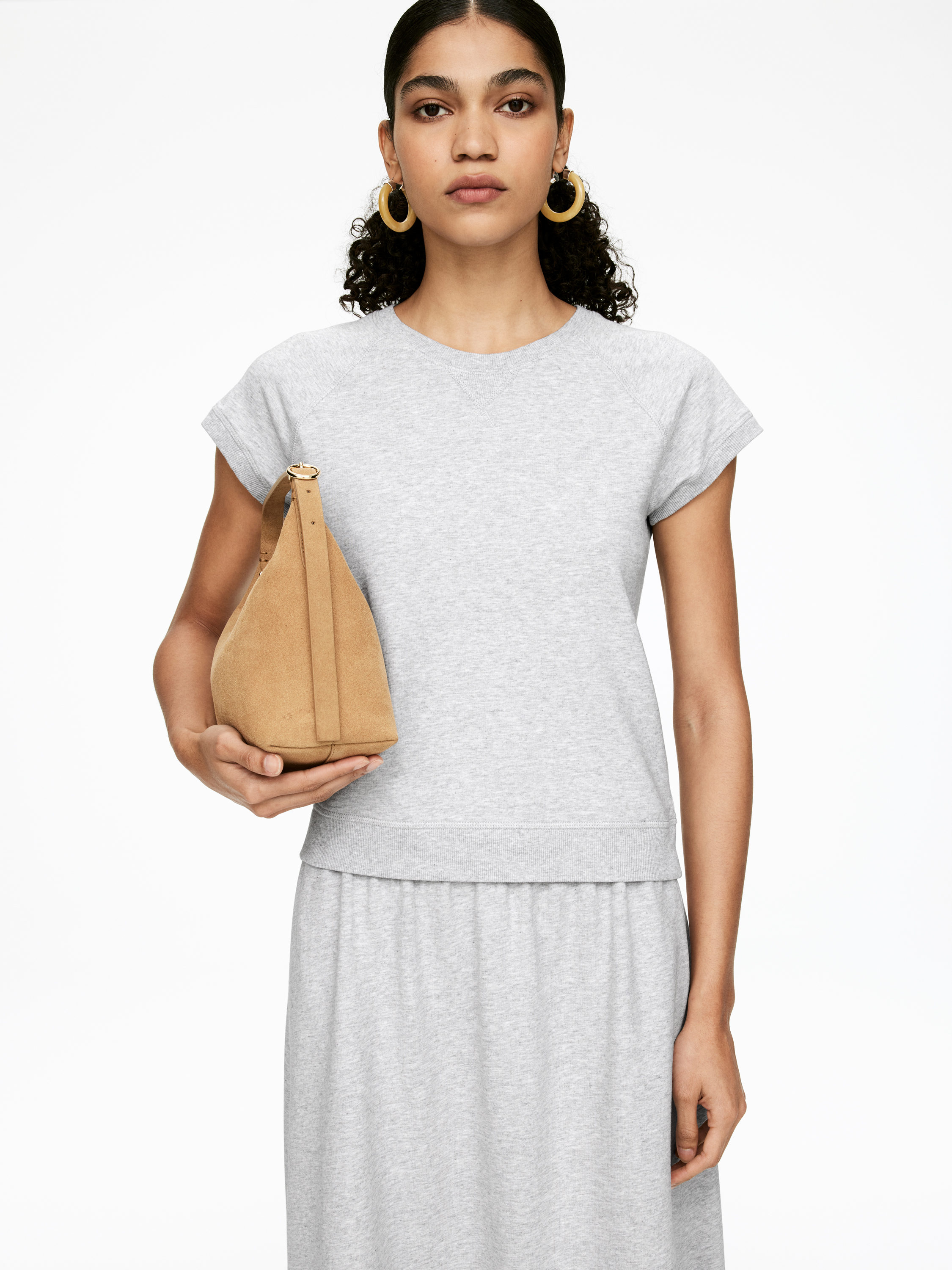 Raglan-Sleeve T-Shirt - Grey Melange - Slim fit - Women - StillMedia/Lookbook - 5