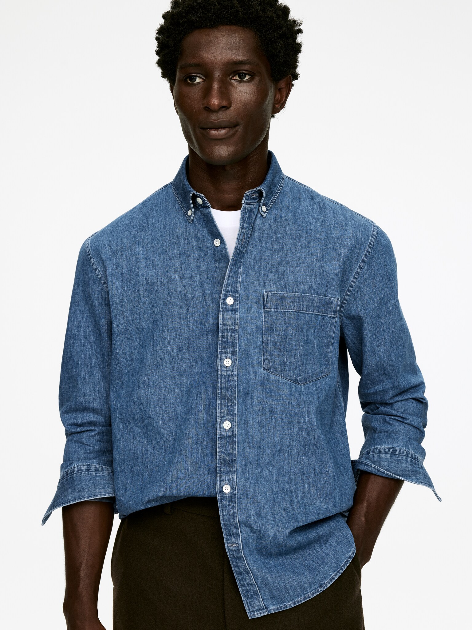 Denim Shirt - Washed Blue/Light Blue/Black - 7