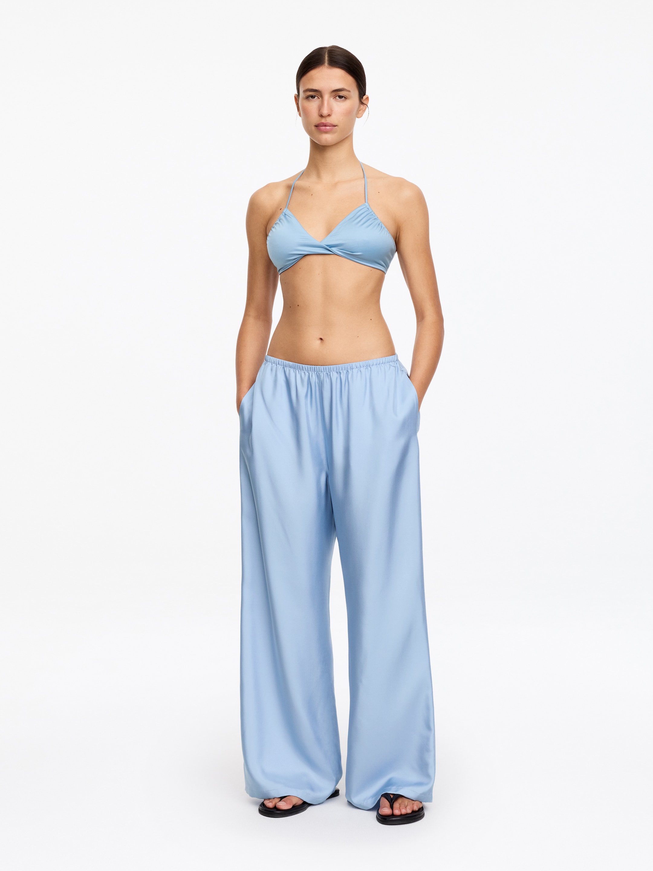 Shiny Bikini Top-#7E8EA6-19292