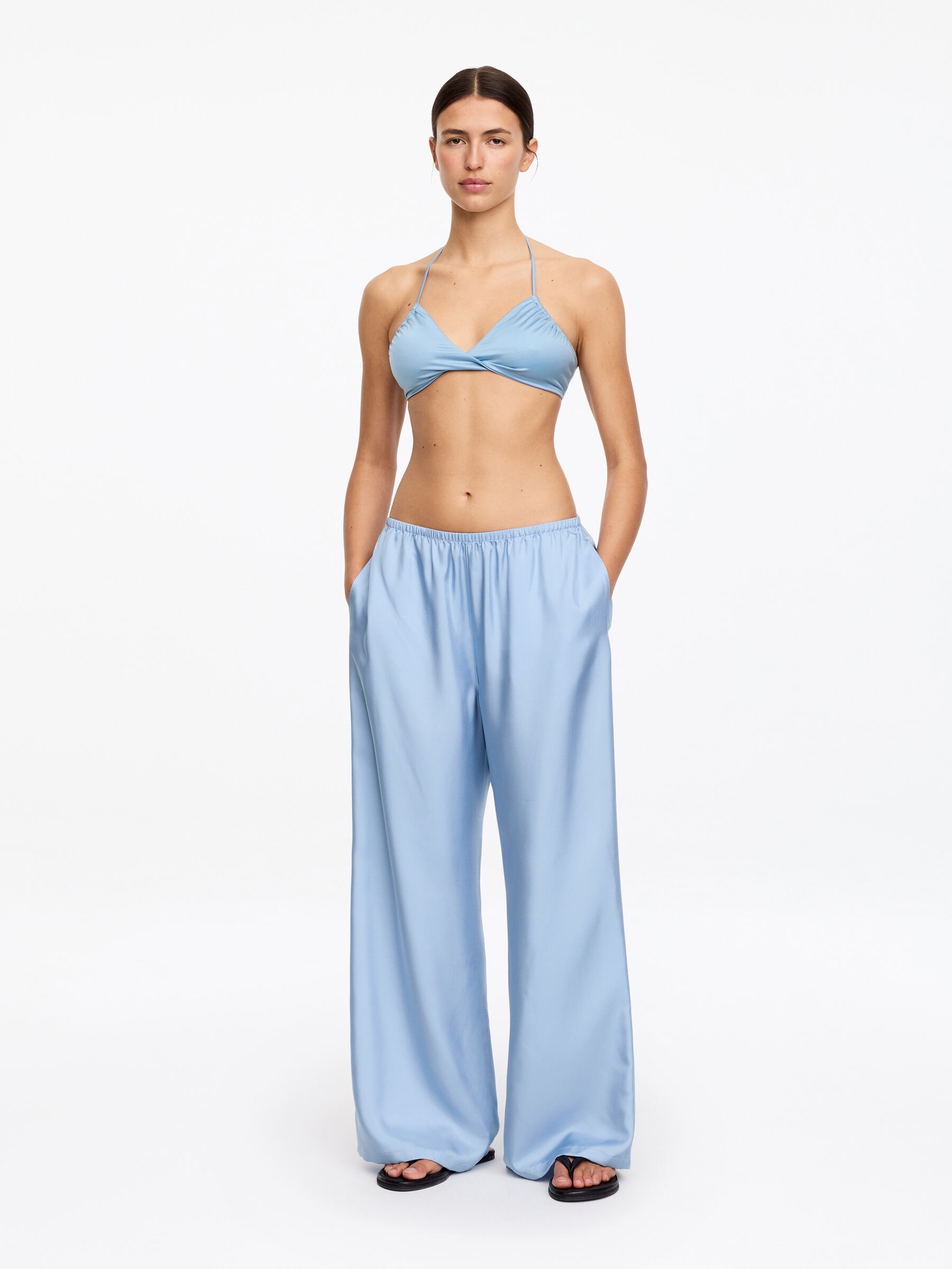 Shiny Bikini Top-#7E8EA6-19292