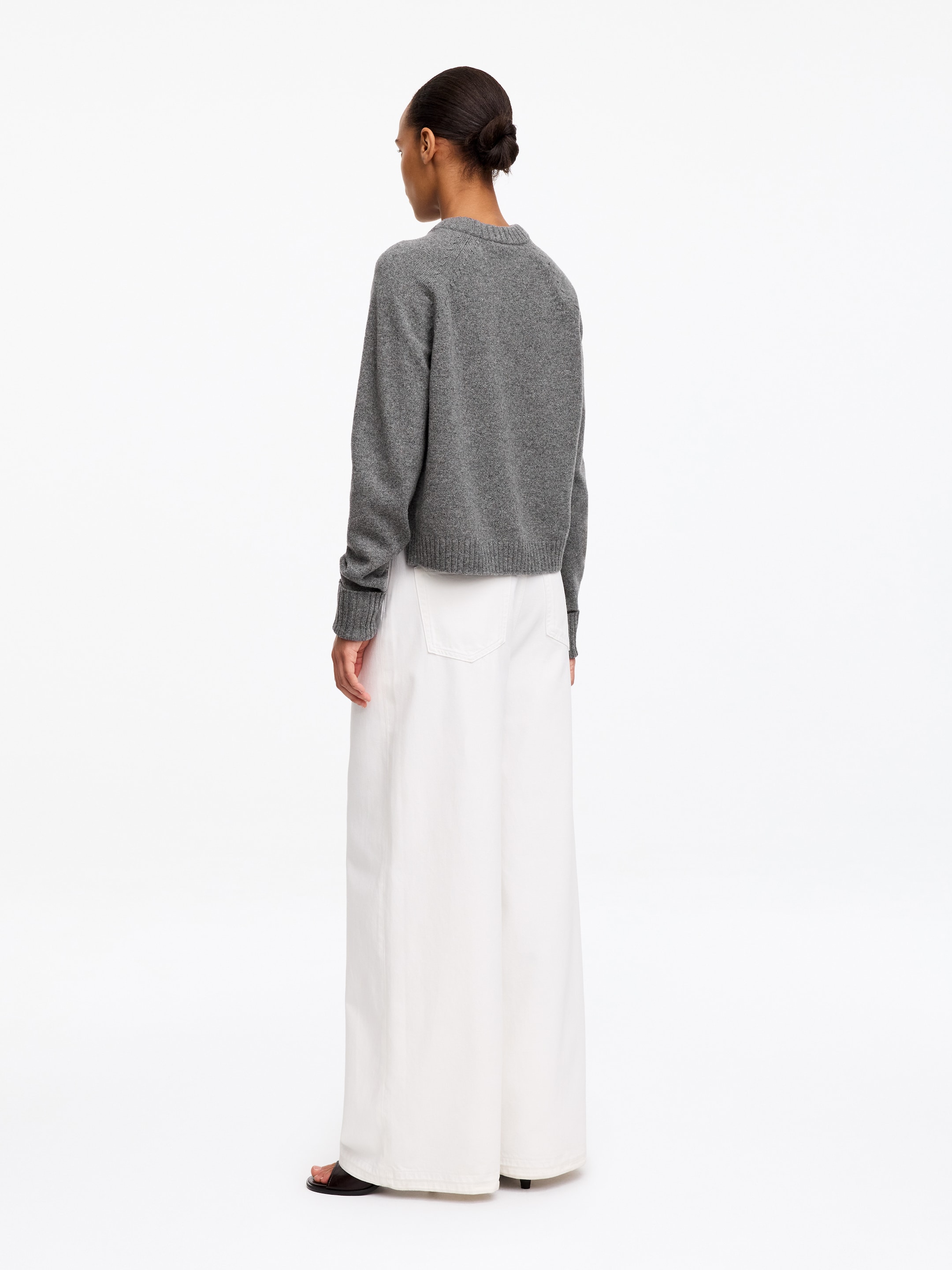 Folded Sleeve Wool Jumper - Grey - Regular fit - women - StillMedia/Lookbook - 3