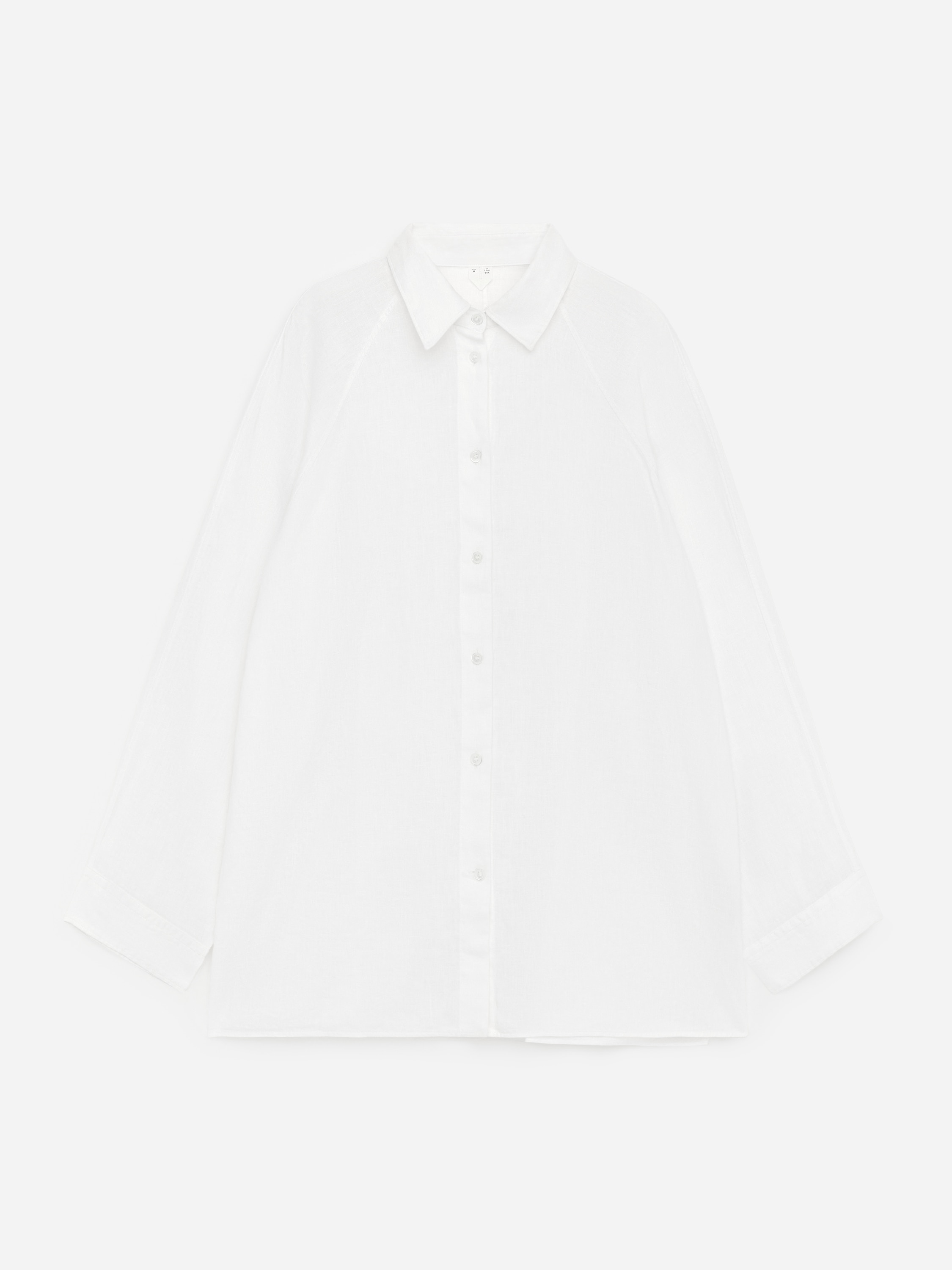 Camisa de lino holgada - Blanco/Rojo