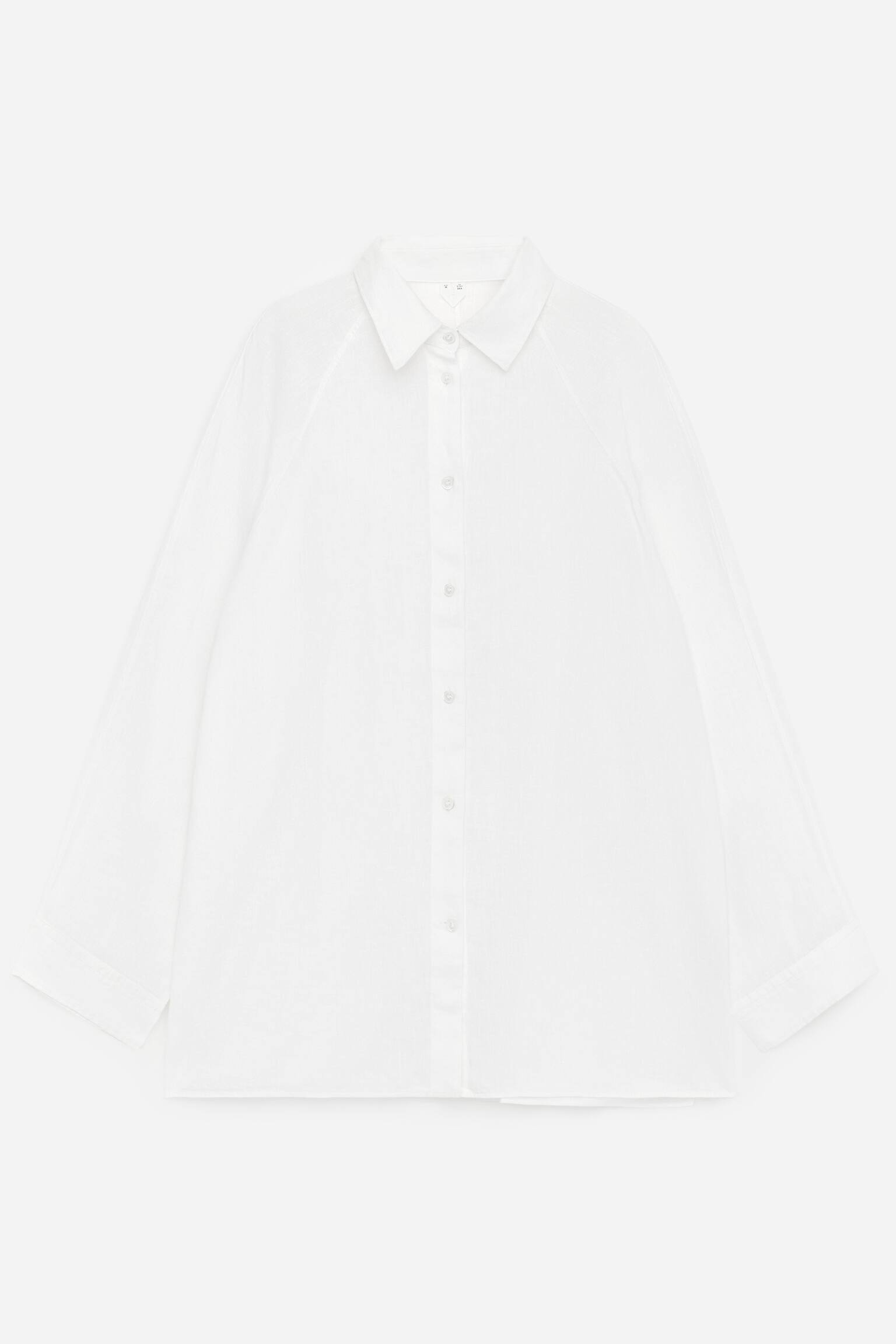 Lockeres Leinenhemd - Weiß/Rot - 2