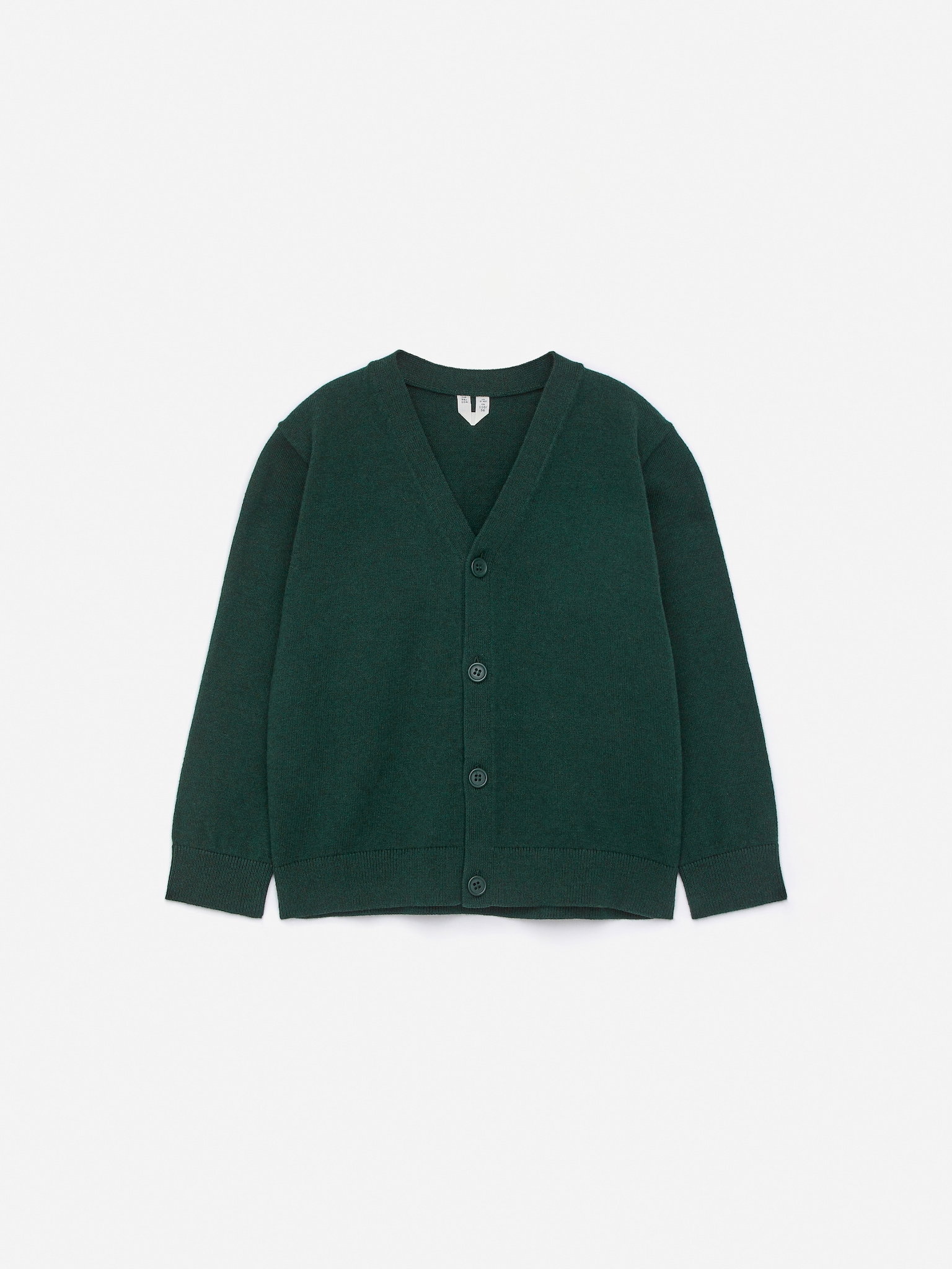 Cardigan in cotone e lana - Verde scuro/Blu