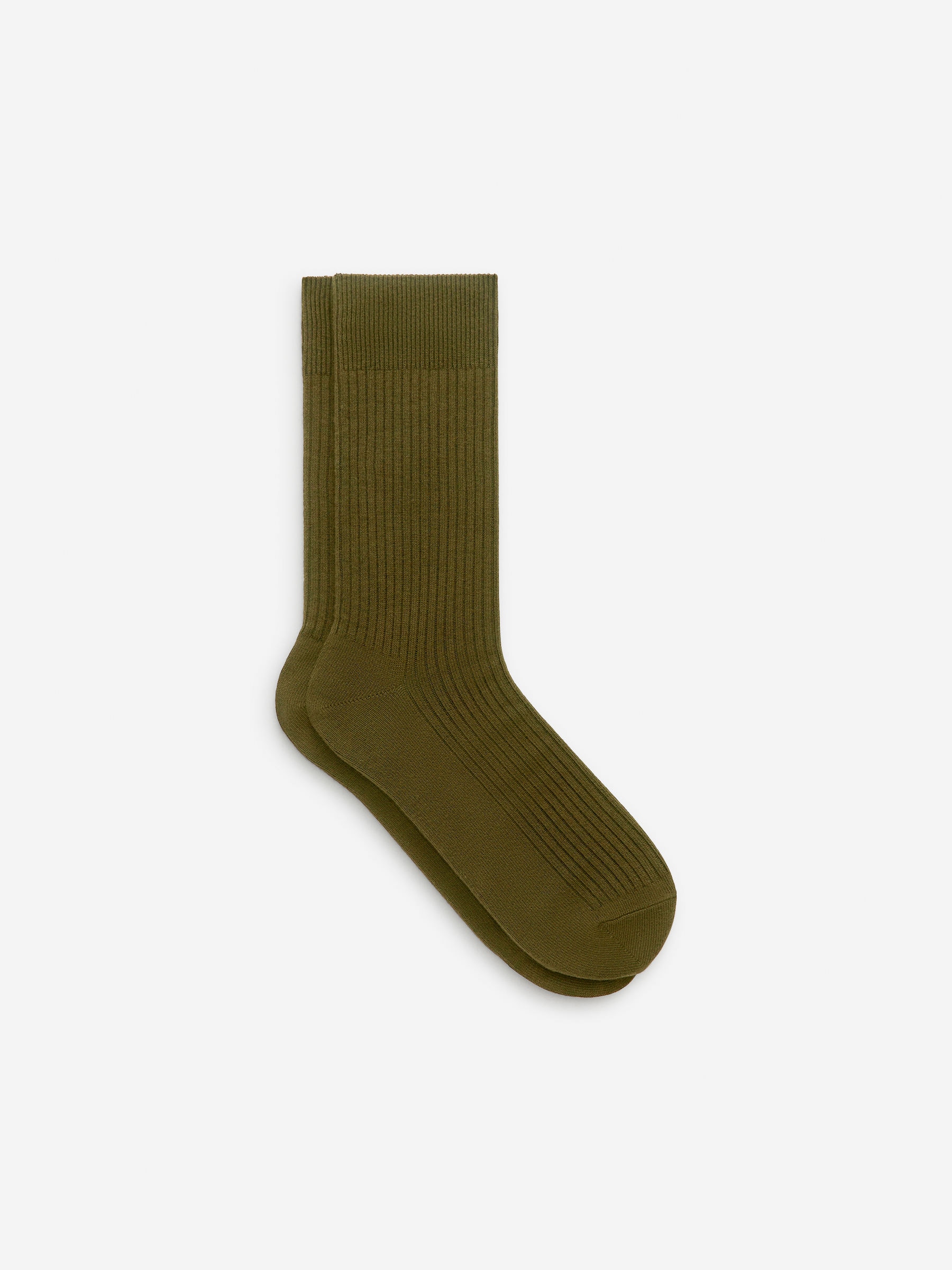 Chaussettes en coton Supima côtelé - Dark Green - Homme - StillMedia/DescriptiveStillLife - 4