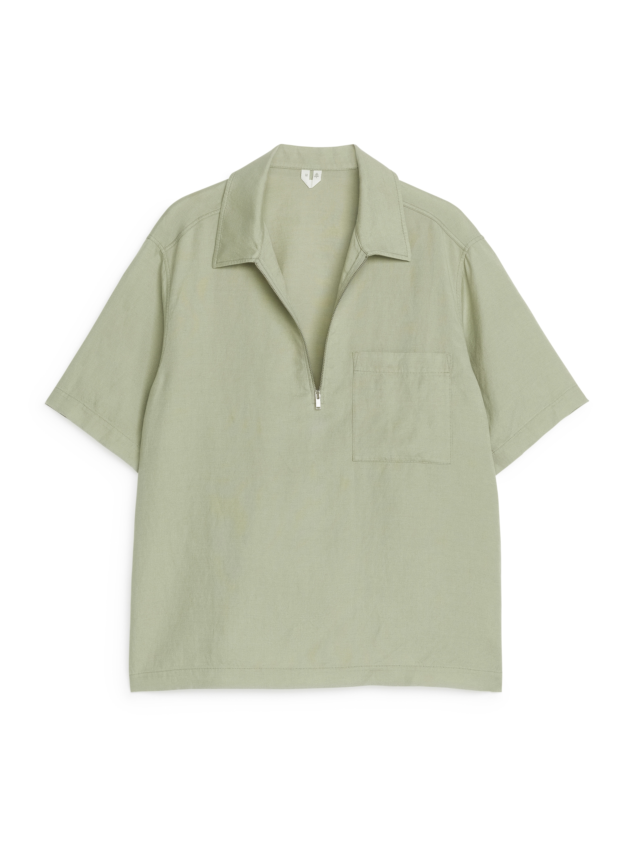 Skjorta med dragkedja - Salviagrön - Regular fit - Men - StillMedia/DescriptiveStillLife - 1