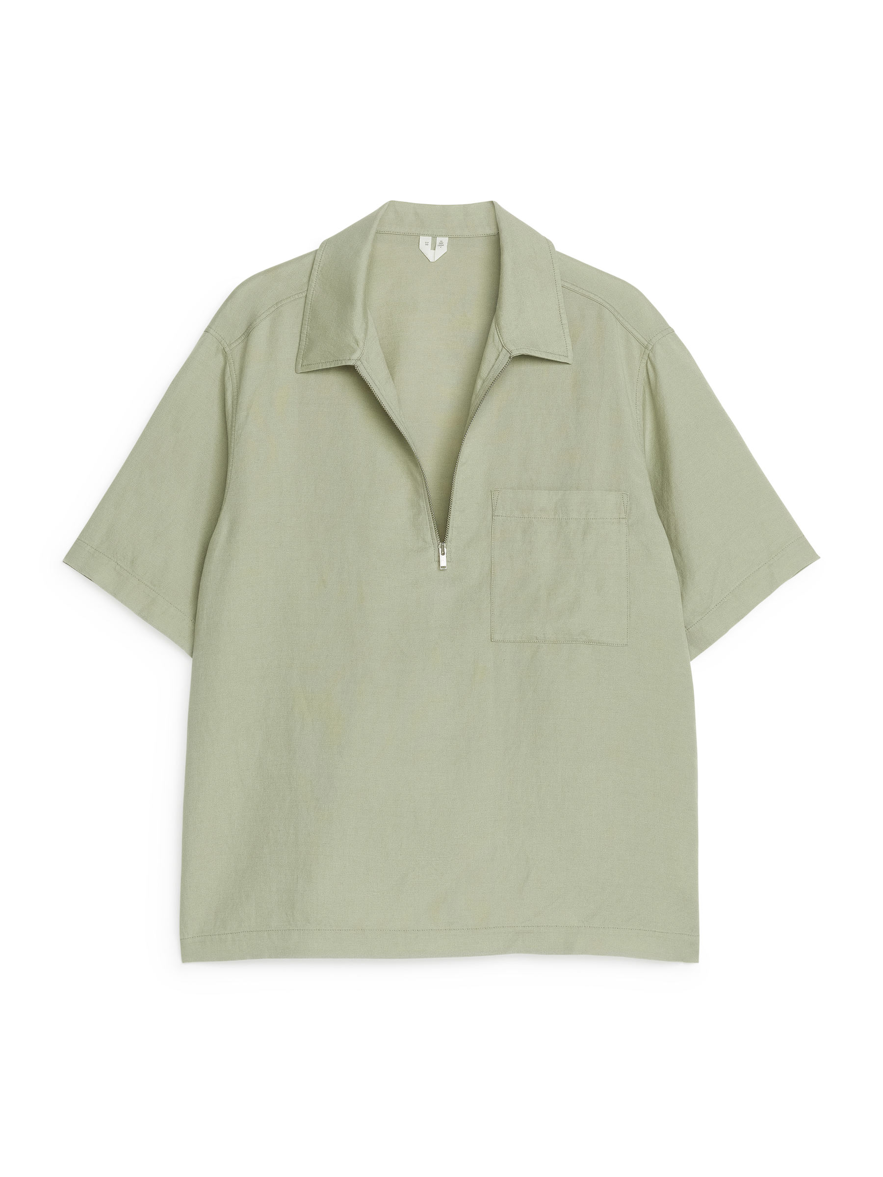 Shirt mit kurzem Reißverschluss - Salbeigrün - Regular Fit - Herren - StillMedia/DescriptiveStillLife - 1