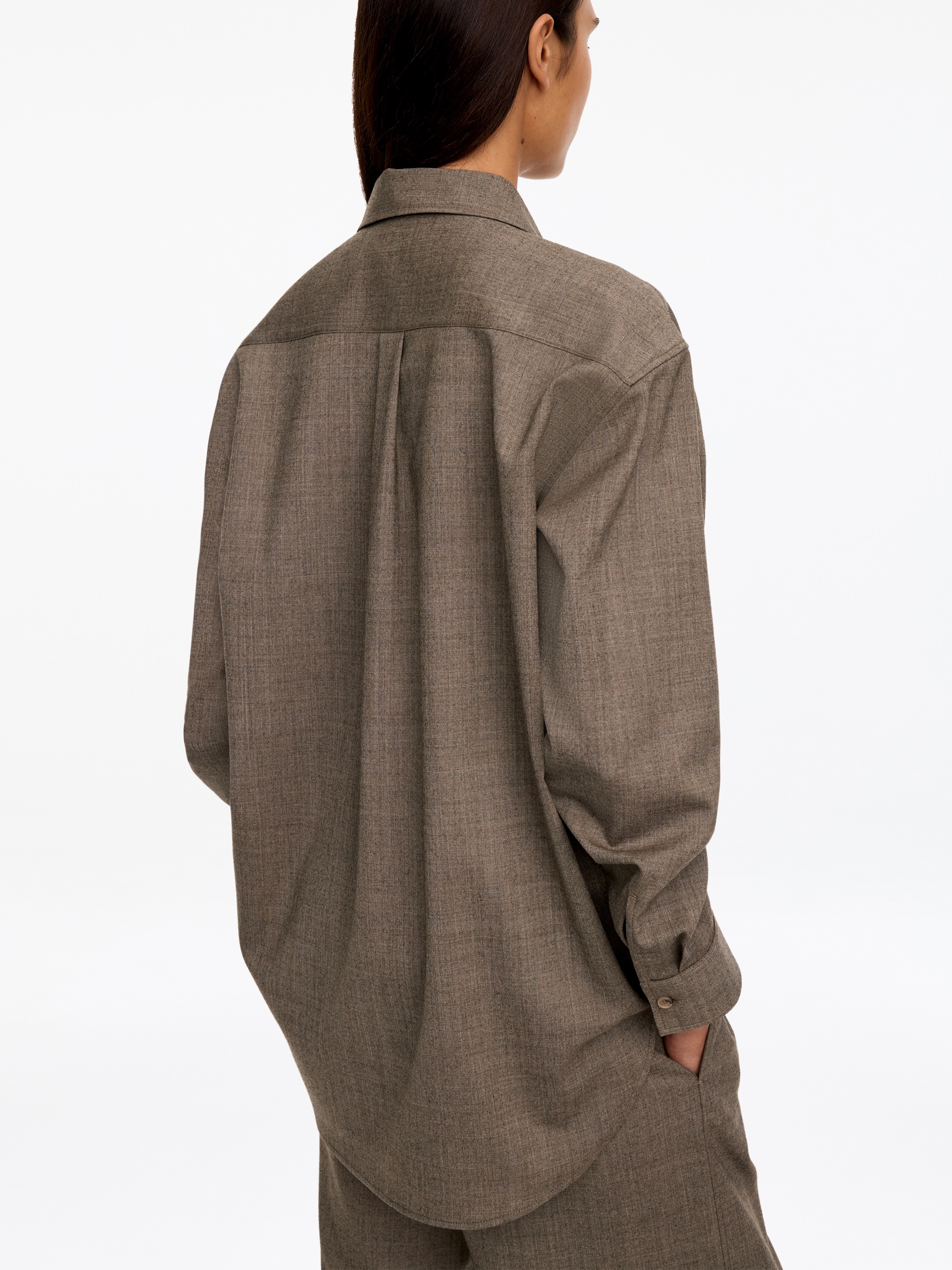 Koszula z flaneli z wełną - Ciemnobrązowy - Fason swobodny - women - StillMedia/Lookbook - 2