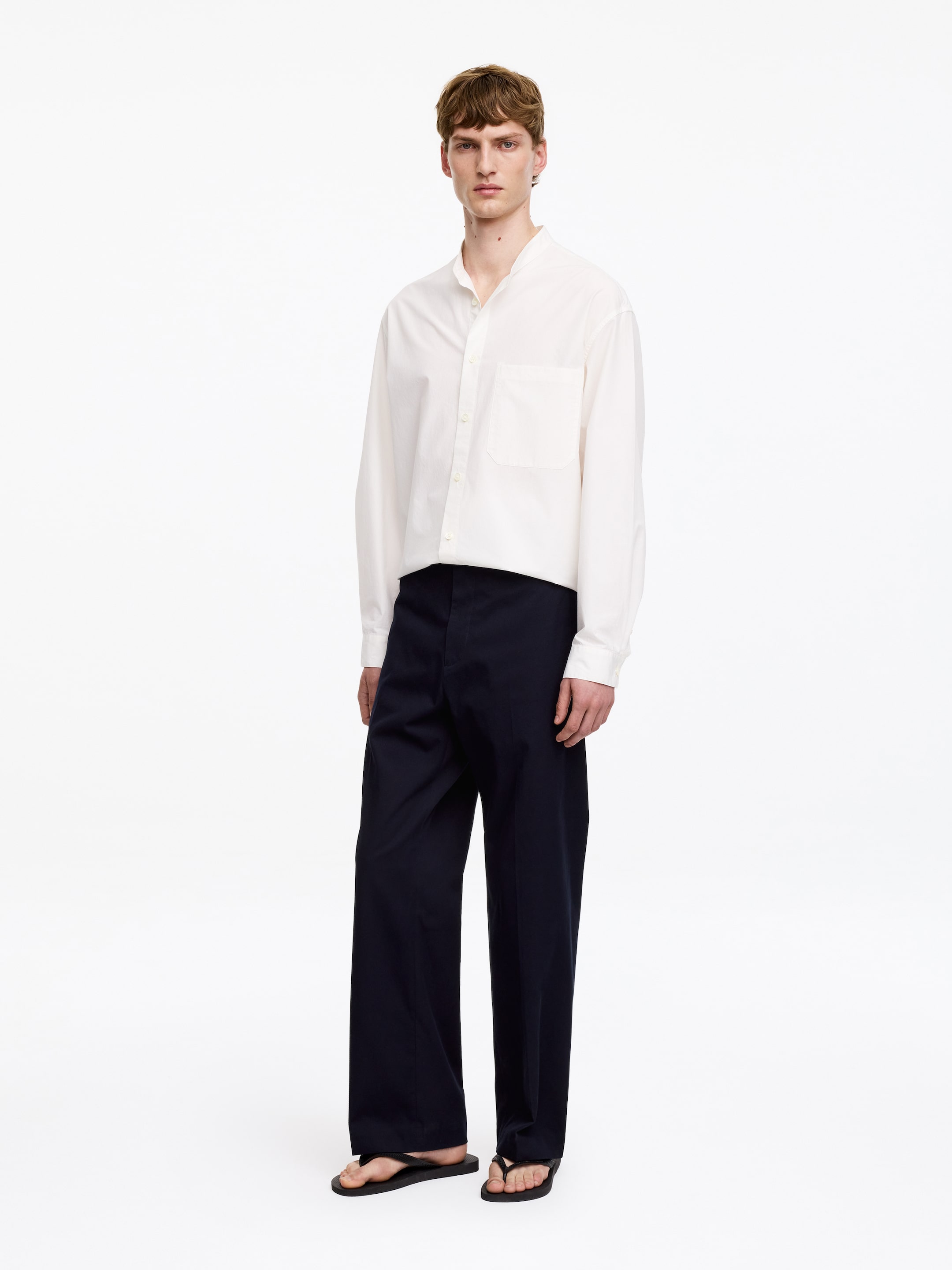 Relaxed Cotton Twill Trousers - Dark Blue - Relaxed fit - Men - StillMedia/Lookbook - 5