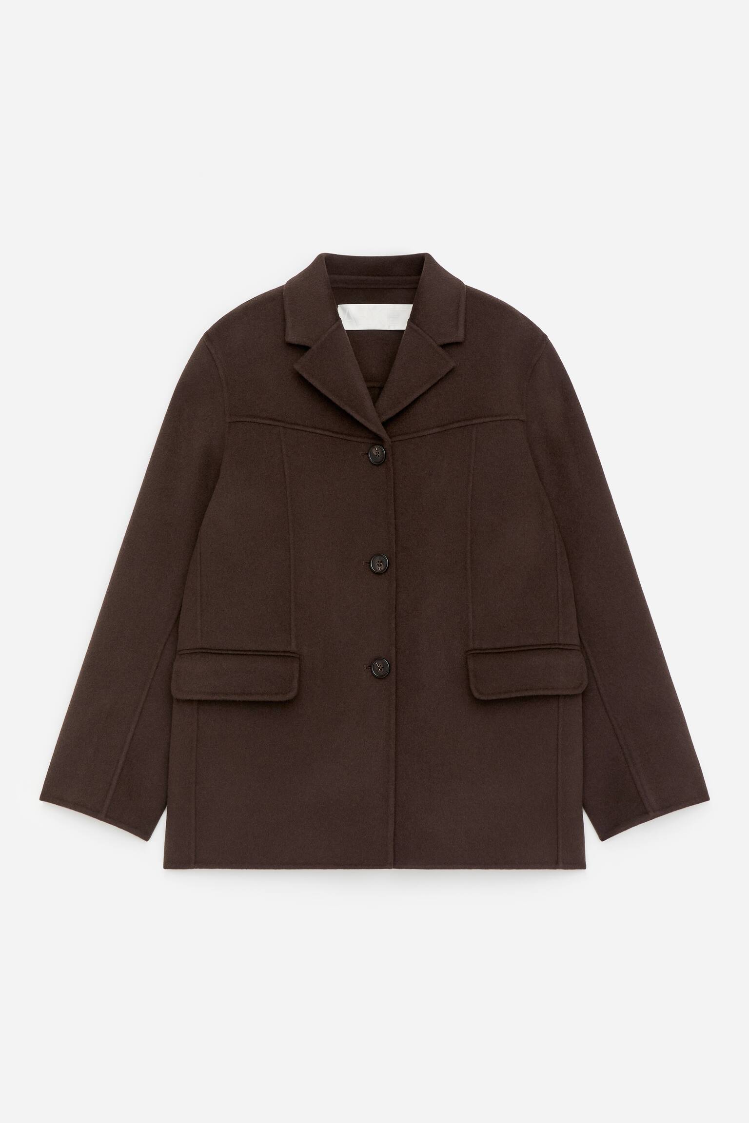 Doubleface-Blazer aus Wollmischung - Braun - 1