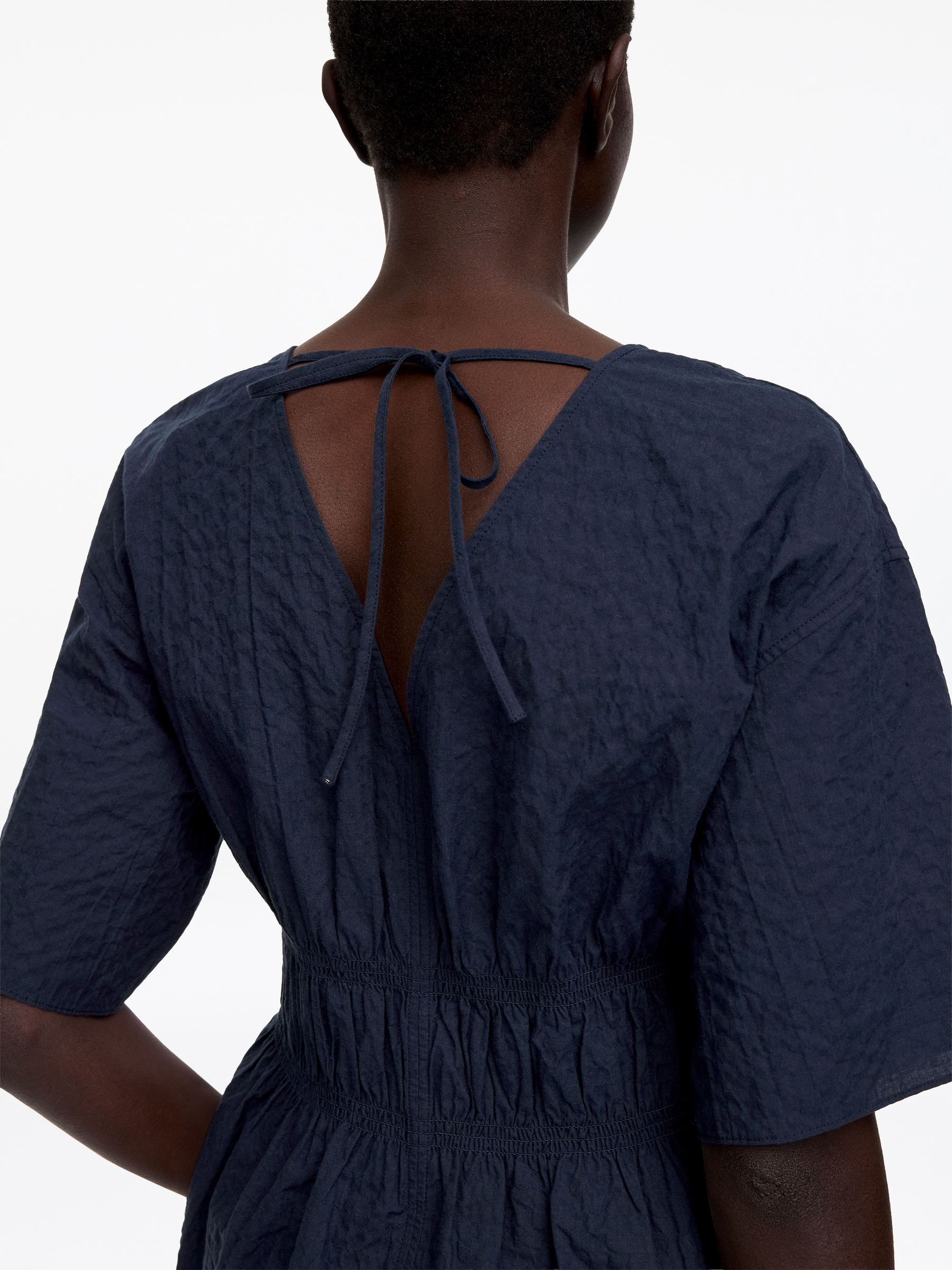 Haut en seersucker - Bleu foncé - Slim fit - Femme - StillMedia/Lookbook - 3