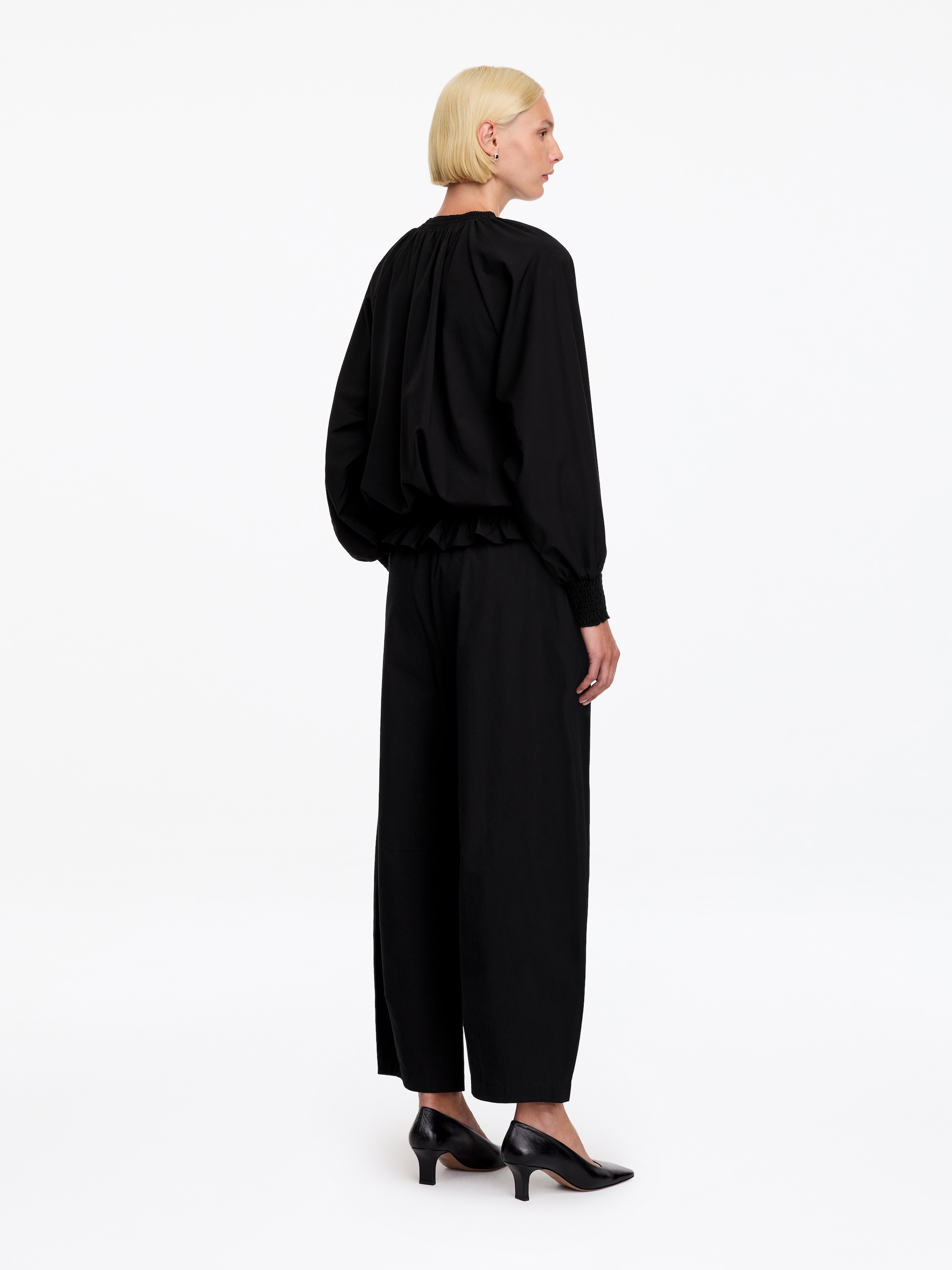 Gesmokte Bluse - Schwarz - Regular Fit - women - StillMedia/Lookbook - 2