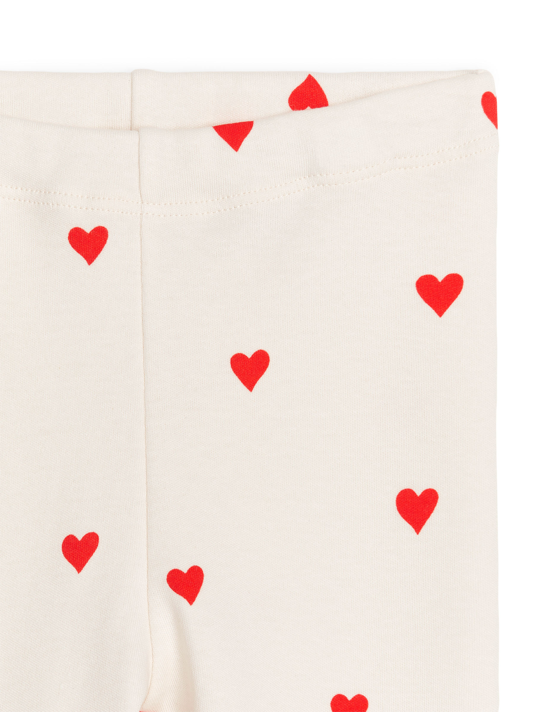 Jersey Leggings - Off White/Red Hearts - Children - StillMedia/DescriptiveDetail - 2