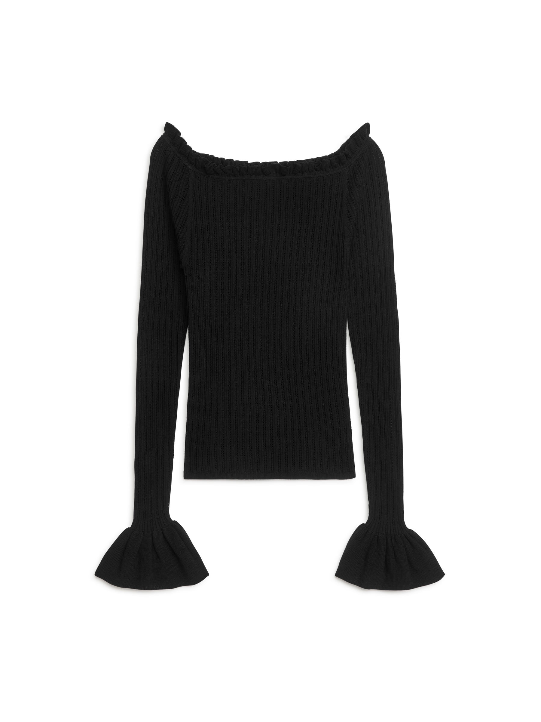 Off-Shoulder-Oberteil mit Rüschen - Schwarz - Slim Fit - Damen - StillMedia/DescriptiveStillLife - 2