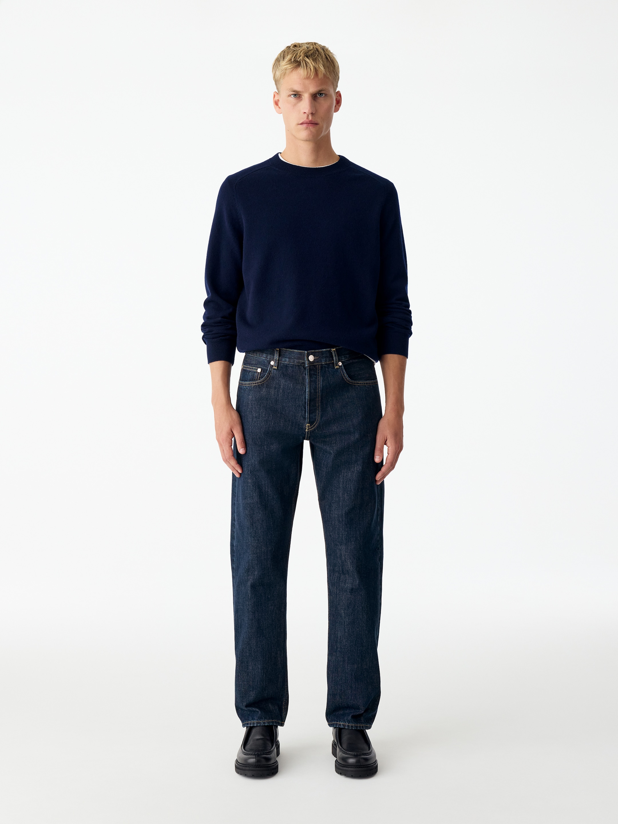 OCEAN Loose Jeans-Blue-21347