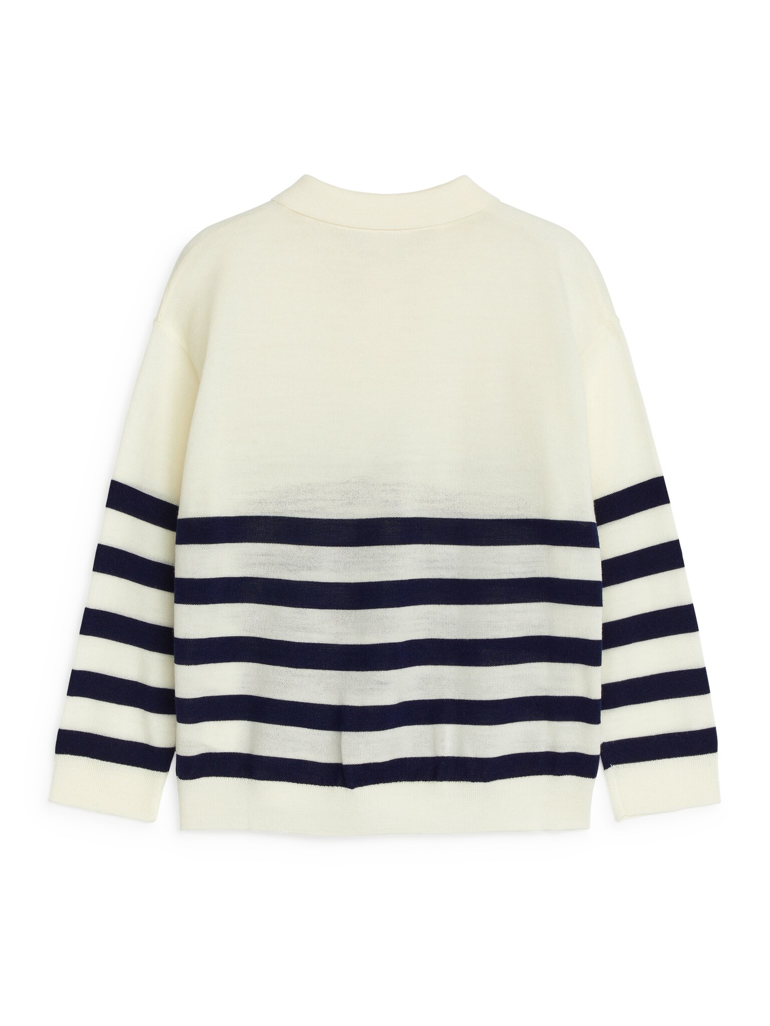 Polo Jumper - Off White/Blue - 2