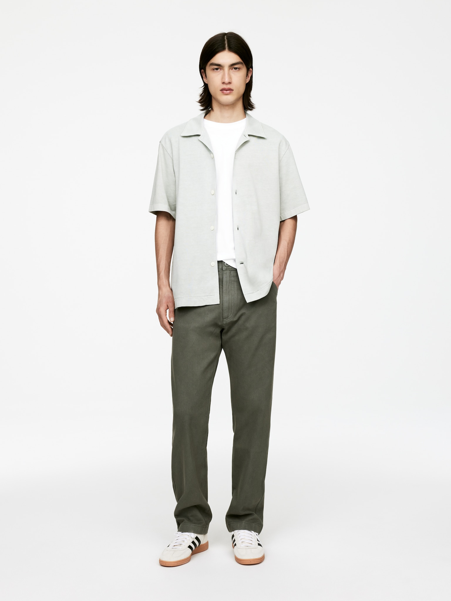 Twill Trousers - Green/Dark Blue