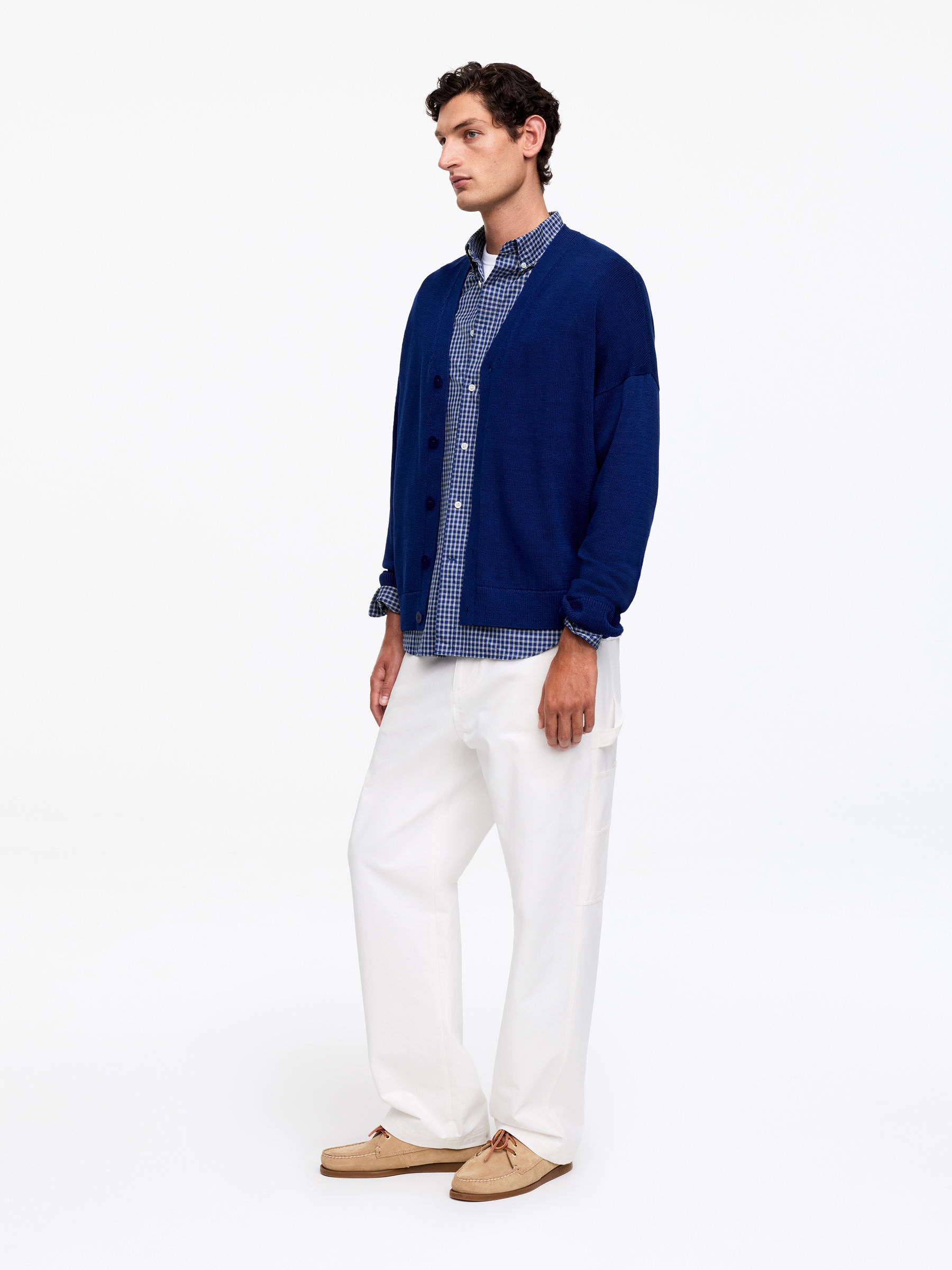 Relaxed Pinpoint Shirt - Blue - Relaxed fit - Men - StillMedia/Lookbook - 3