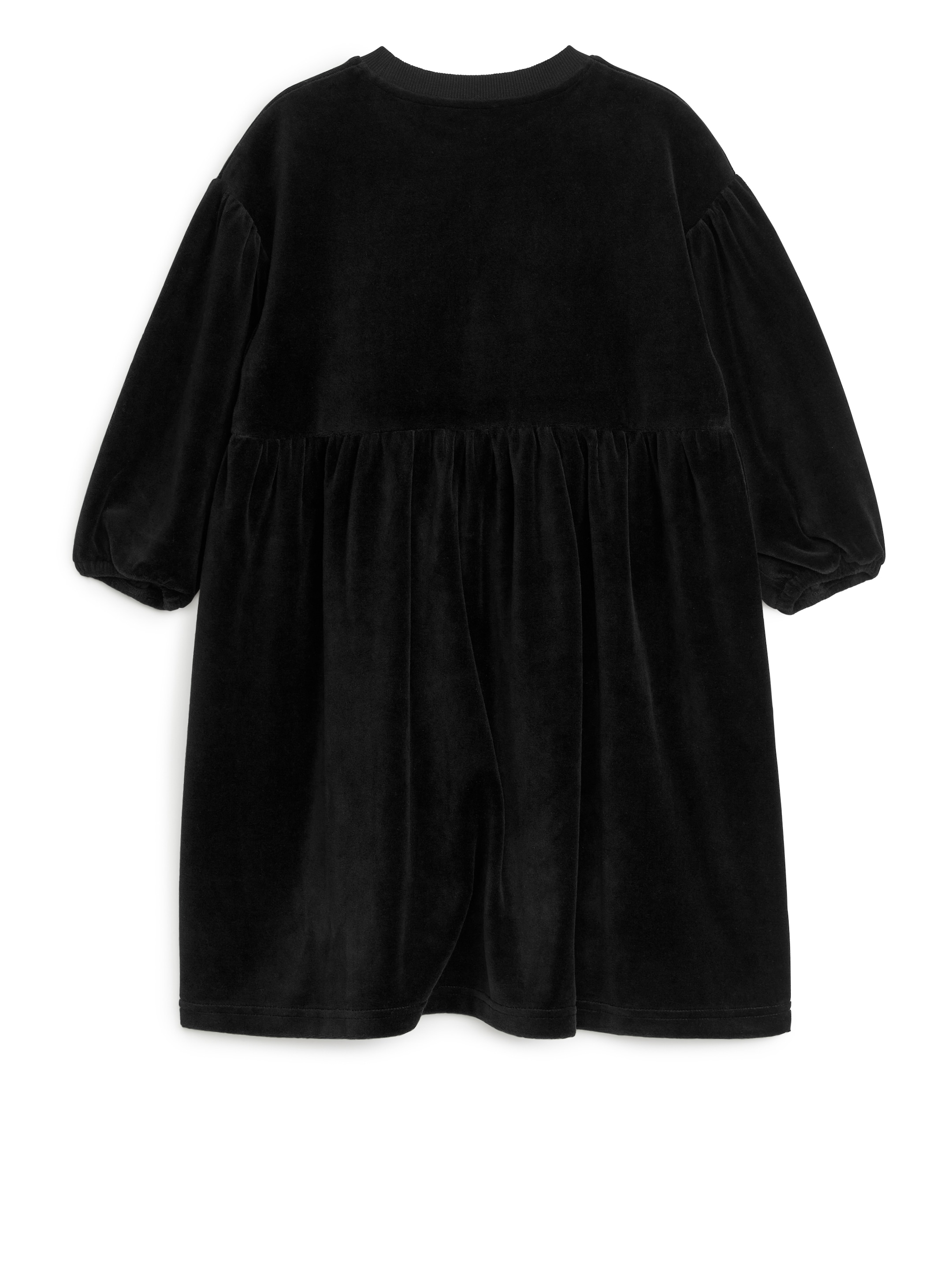 Rynkad klänning i velour - Svart - Oversized - Children - StillMedia/DescriptiveStillLife - 3