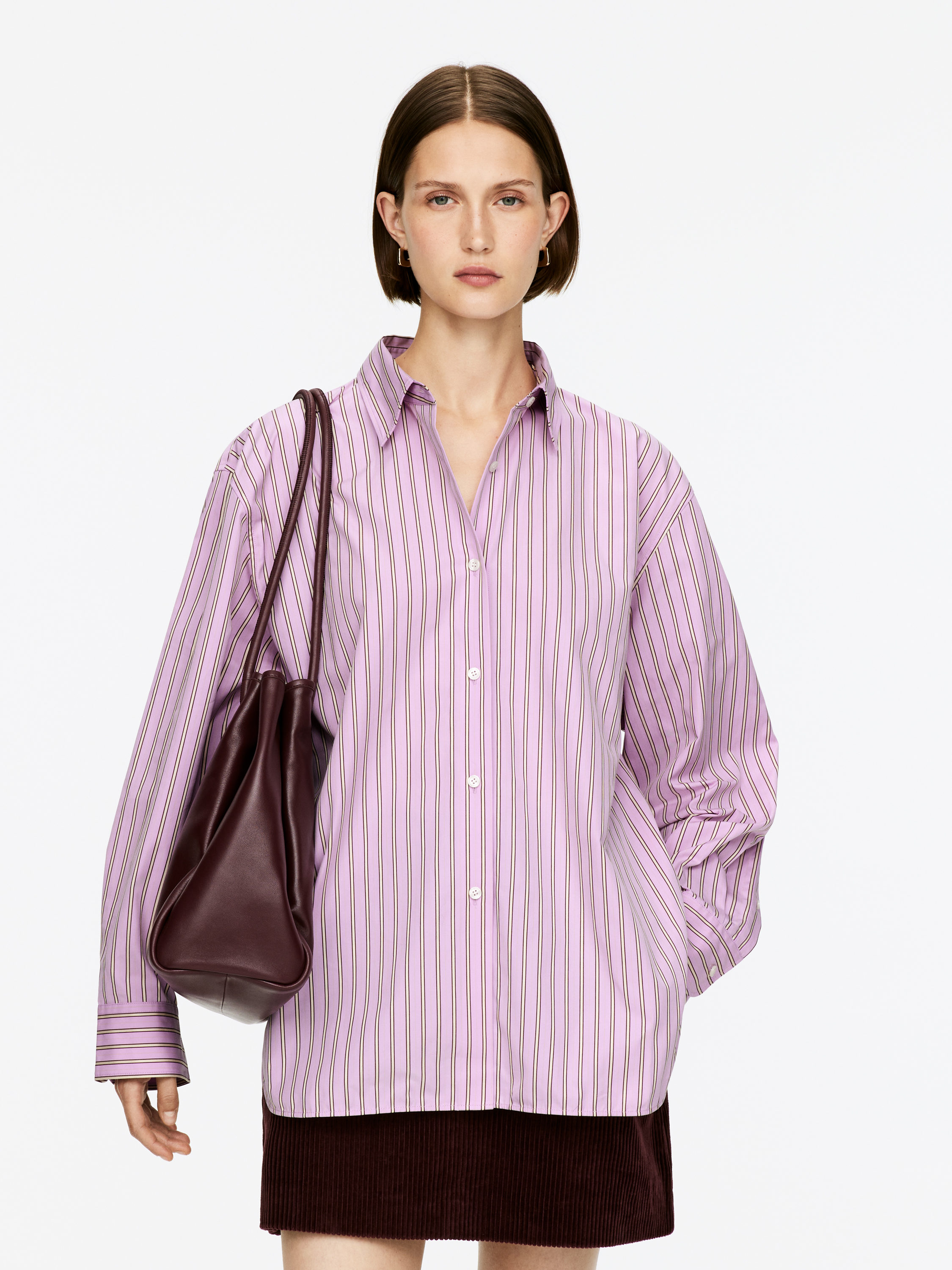 Relaxed Poplin Shirt - Pink - Loose fit - Women - StillMedia/Lookbook - 10