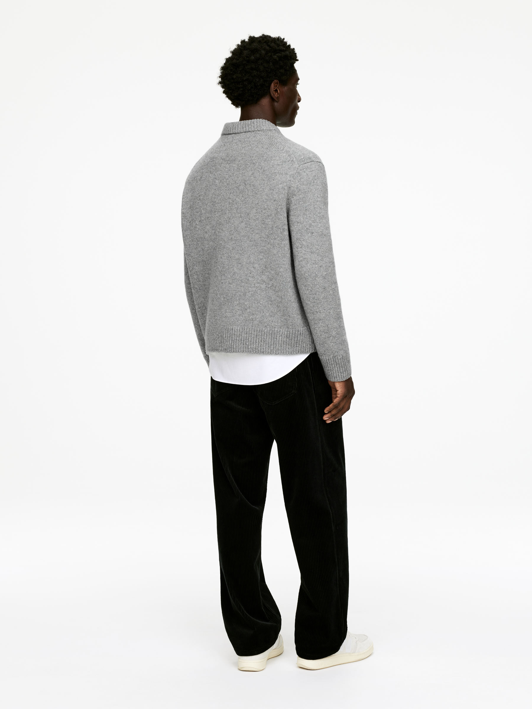 Heavy Knit Wool Jumper - Light Grey Melange - Relaxed fit - Men - StillMedia/Lookbook - 6