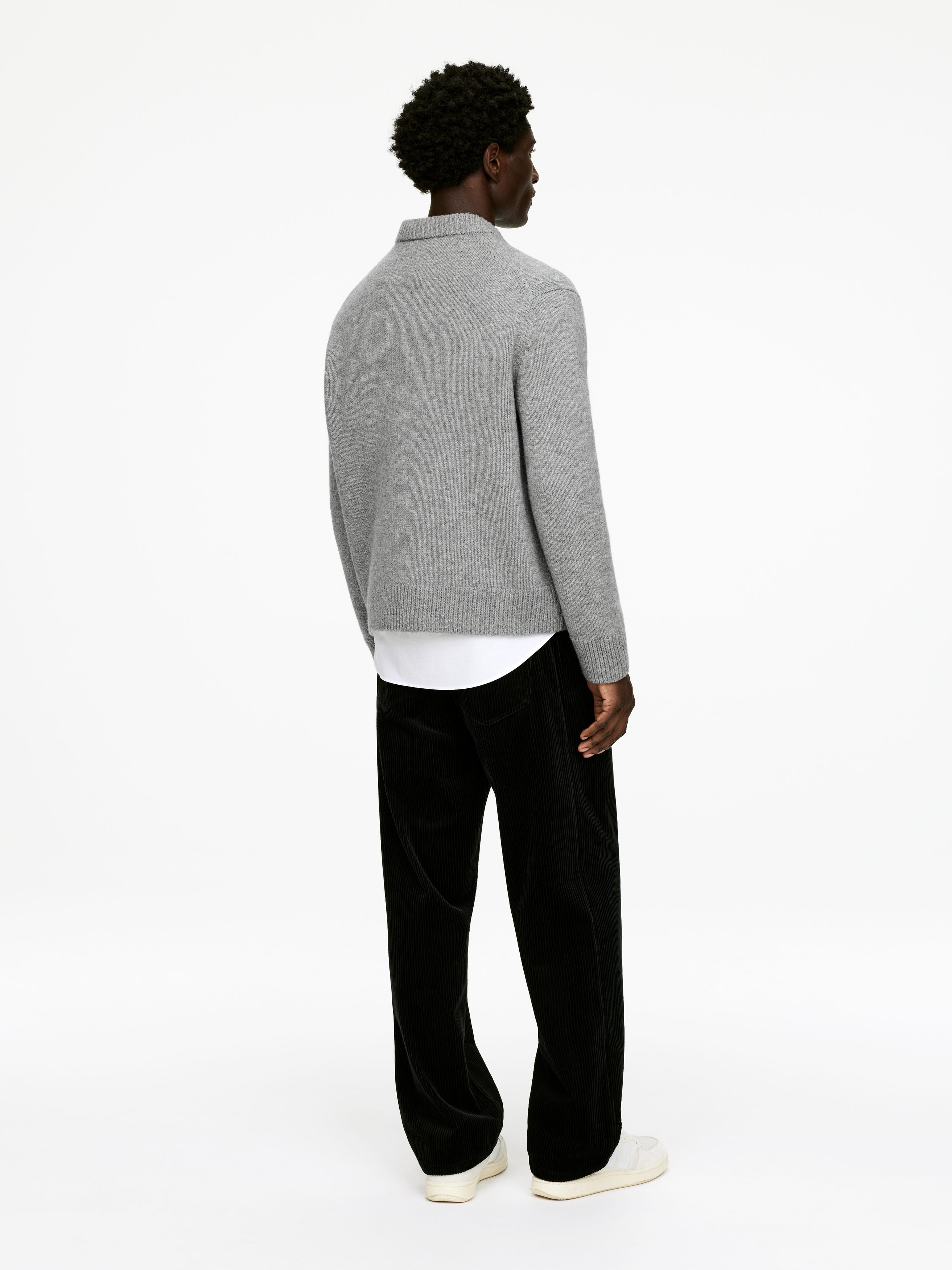 Heavy Knit Wool Jumper - Light Grey Melange - Relaxed fit - Men - StillMedia/Lookbook - 6