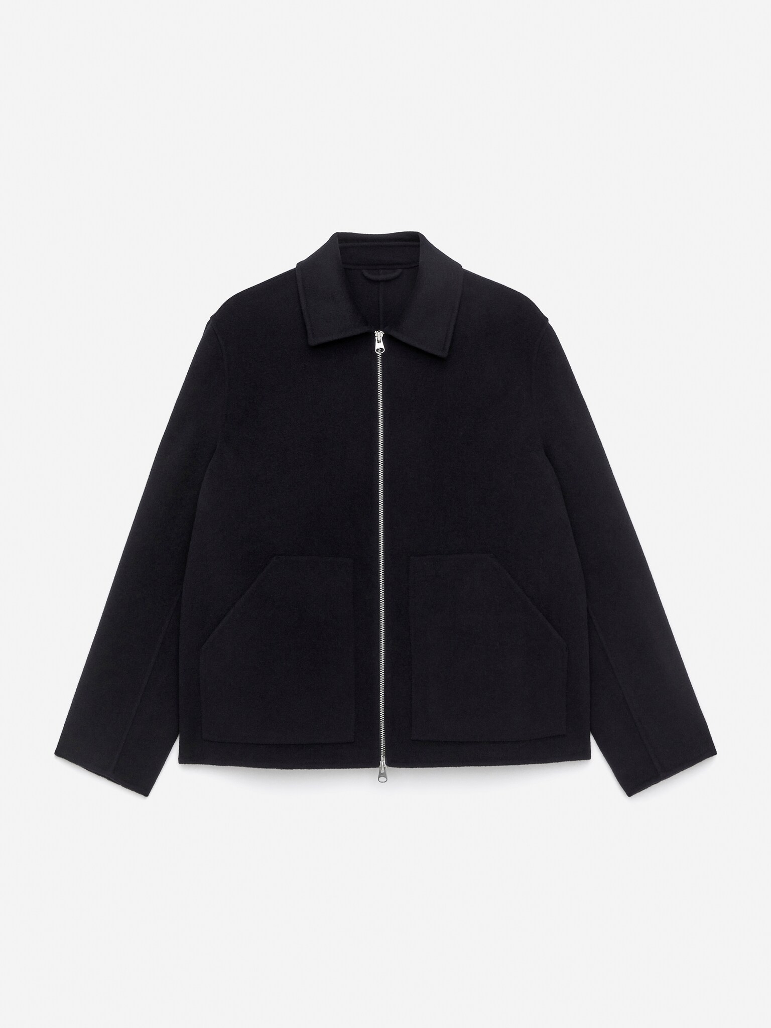 Veste en laine mélangée double face - Bleu foncé/Marron - 2