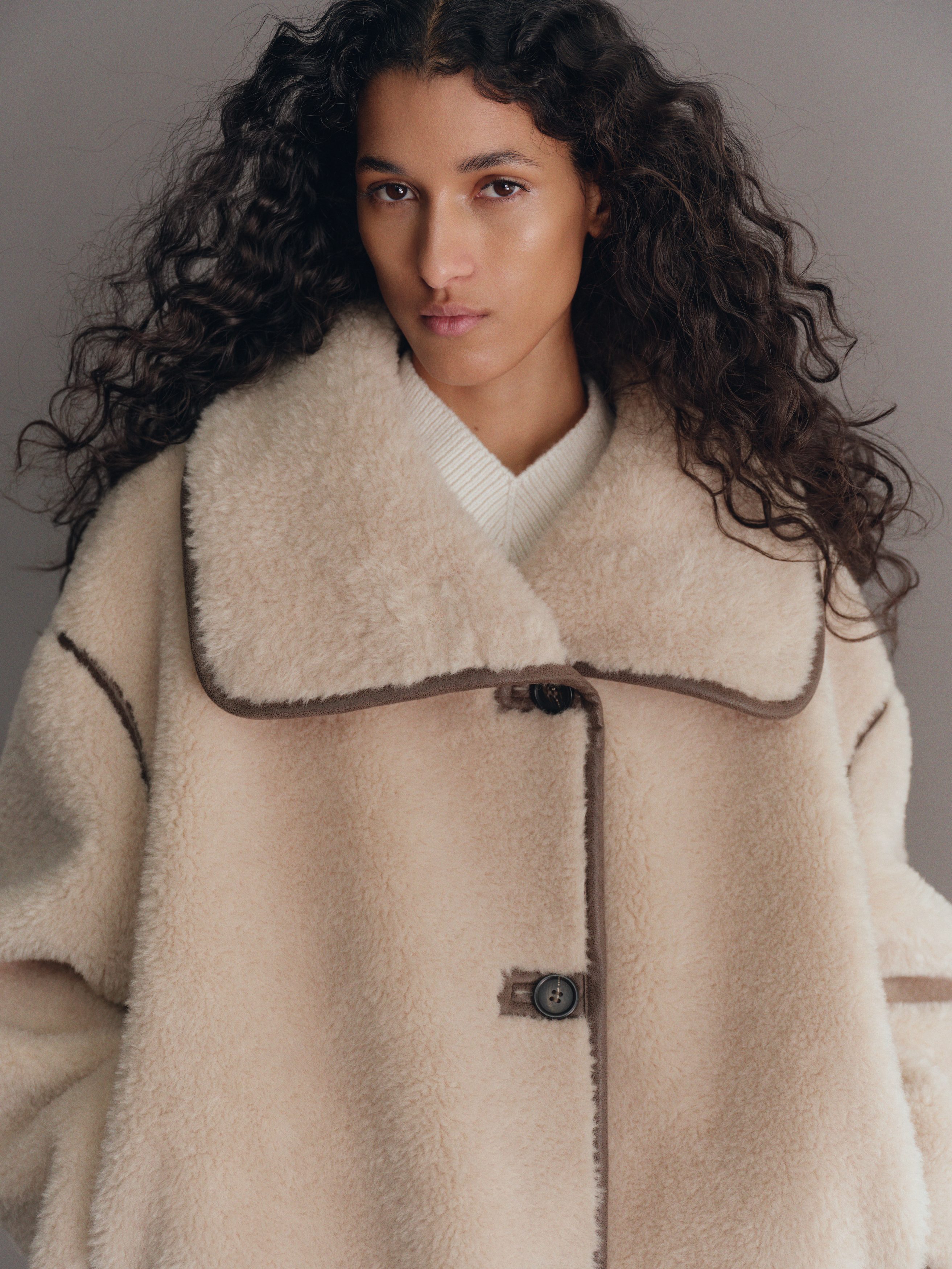 Veste courte en molleton-#C9C4BA-12416