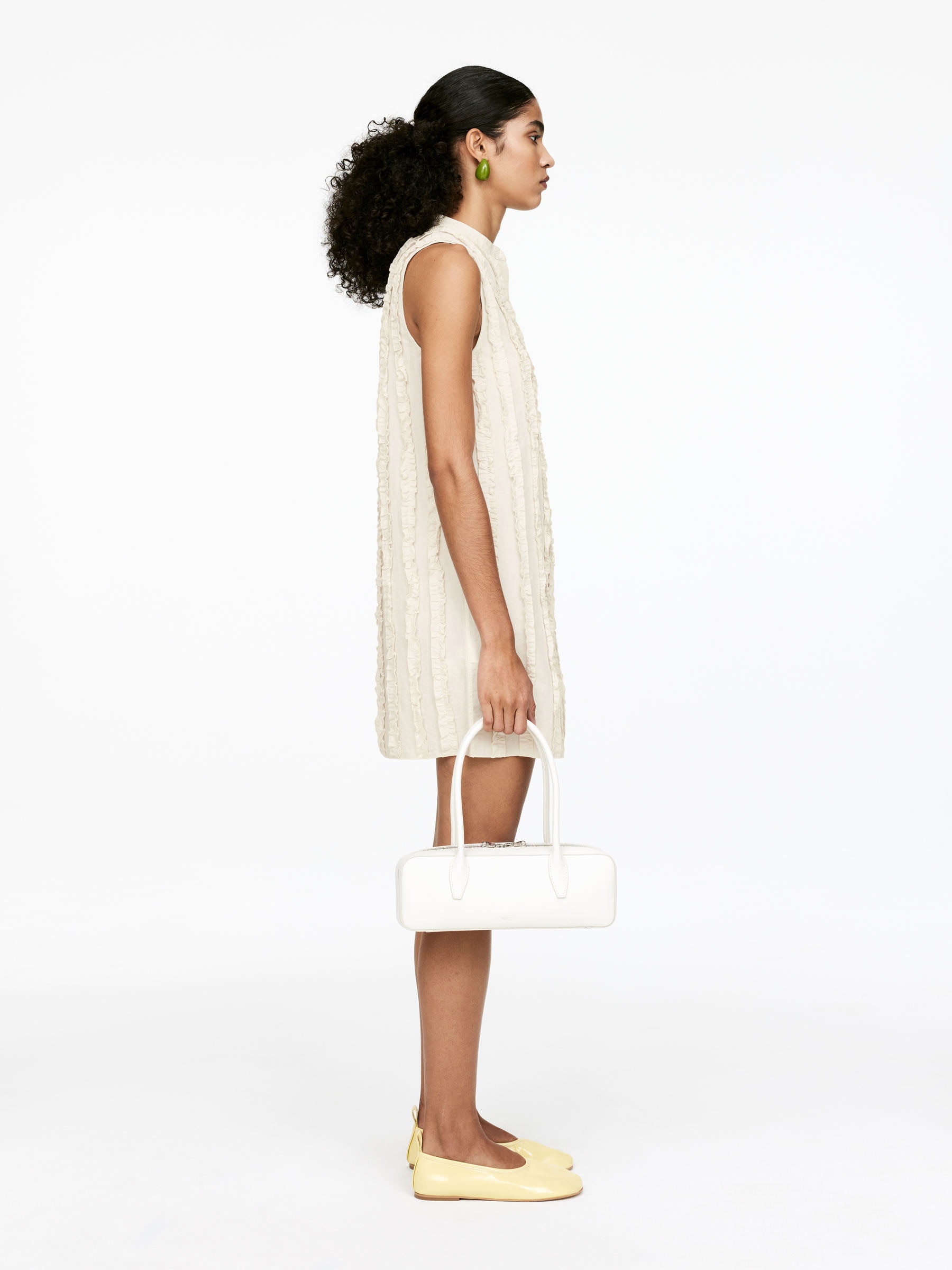 Frill Mini Dress - Off White - Regular fit - Women - StillMedia/Lookbook - 7