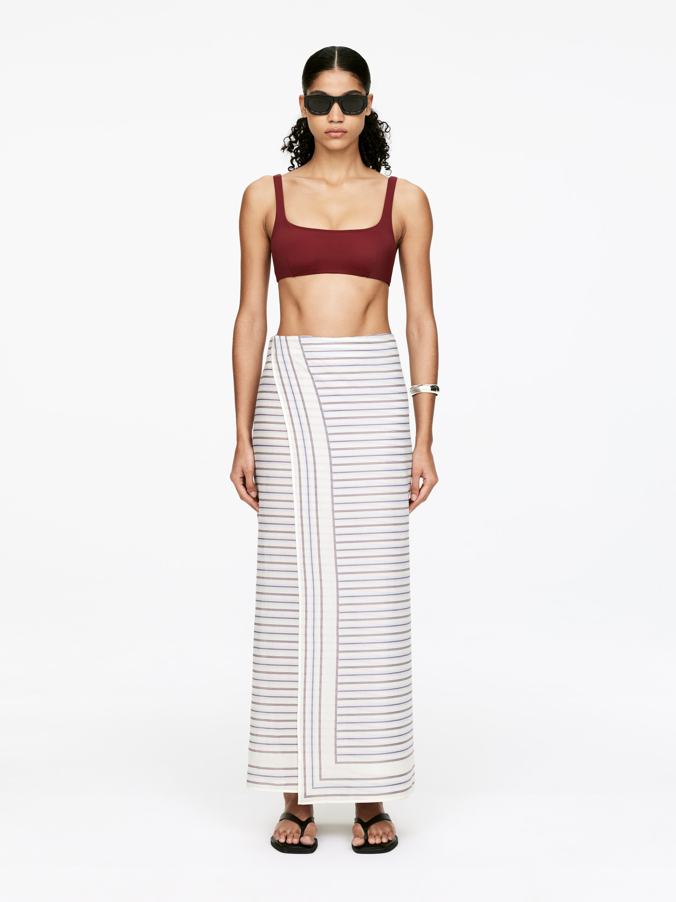 Ver imagen más grande: Pareo estampado - Blanco roto/azul/beige - MUJER | H&M ES 1