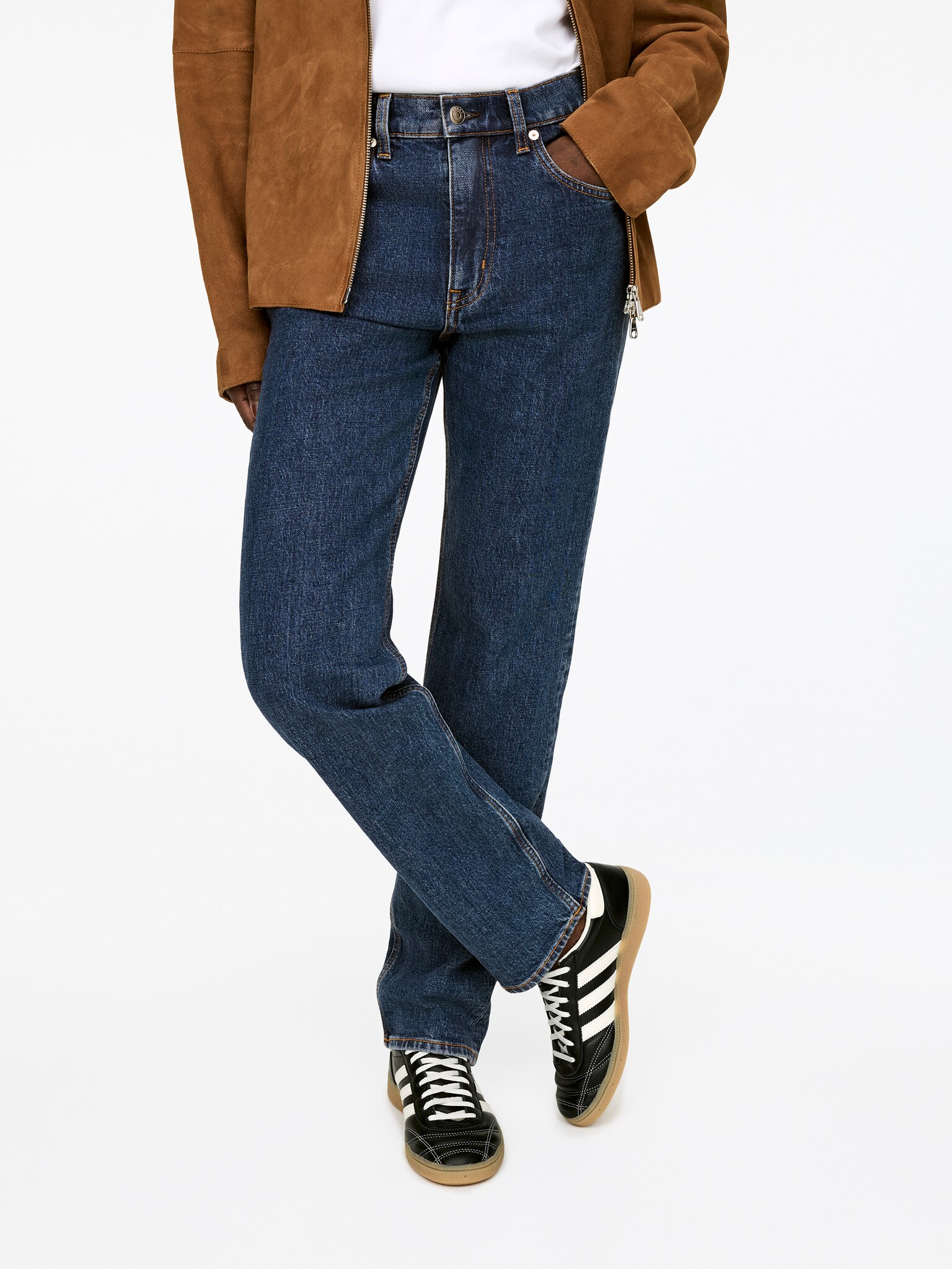 Jade Long Slim Jeans - Bleu/Noir - 5