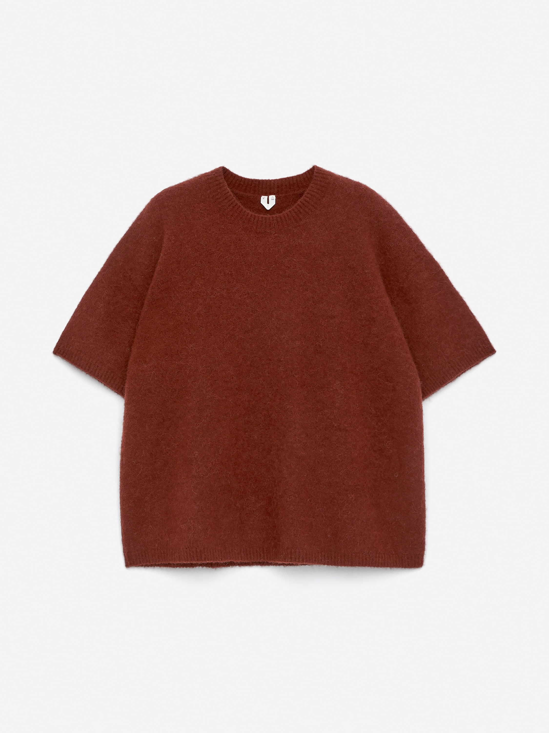 Alpaca-Wool Blend Jumper - Reddish Brown/Black/Grey/Off White