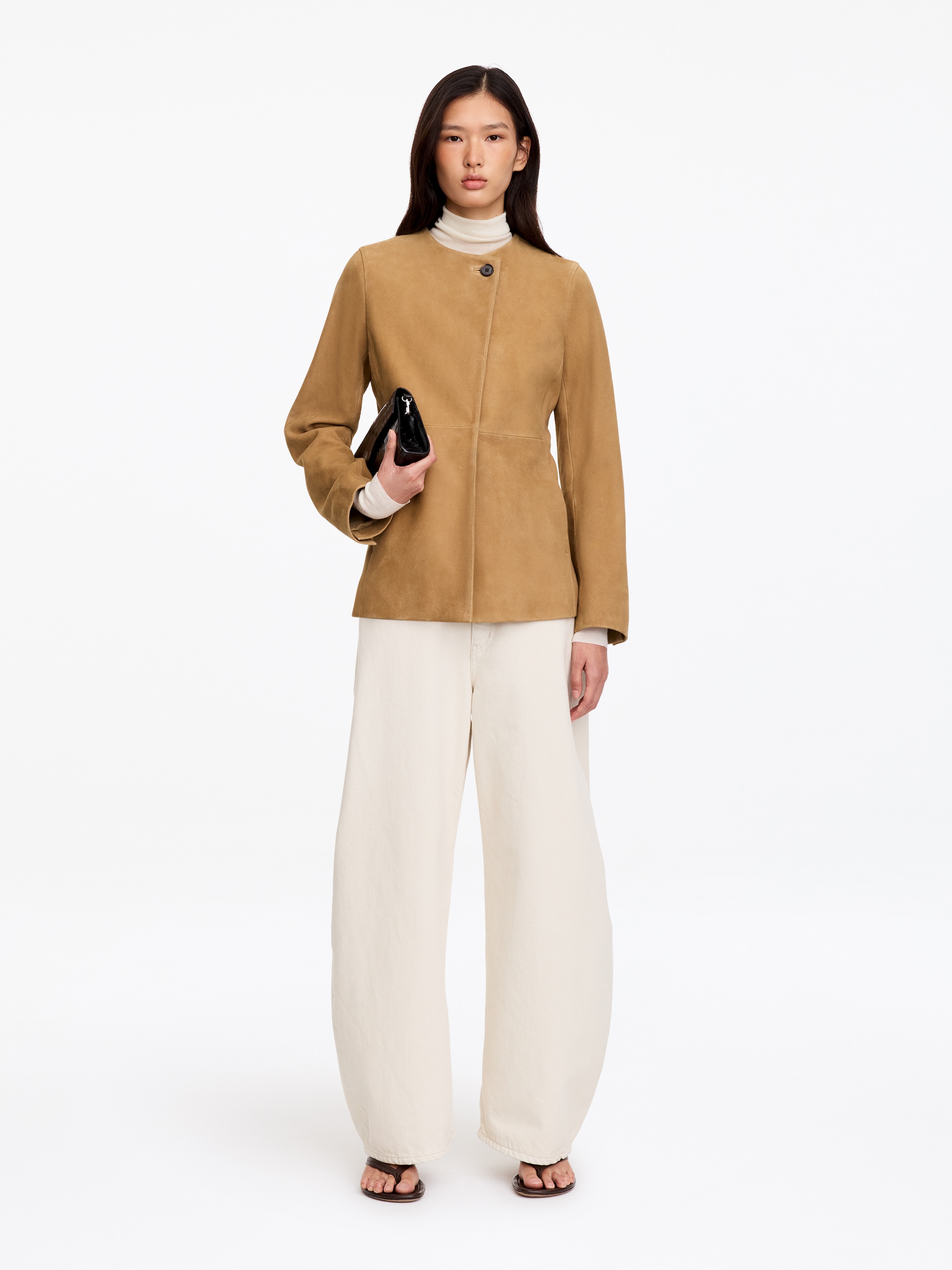 Giacca in pelle scamosciata - Beige - Regular fit - women - StillMedia/Lookbook - 14