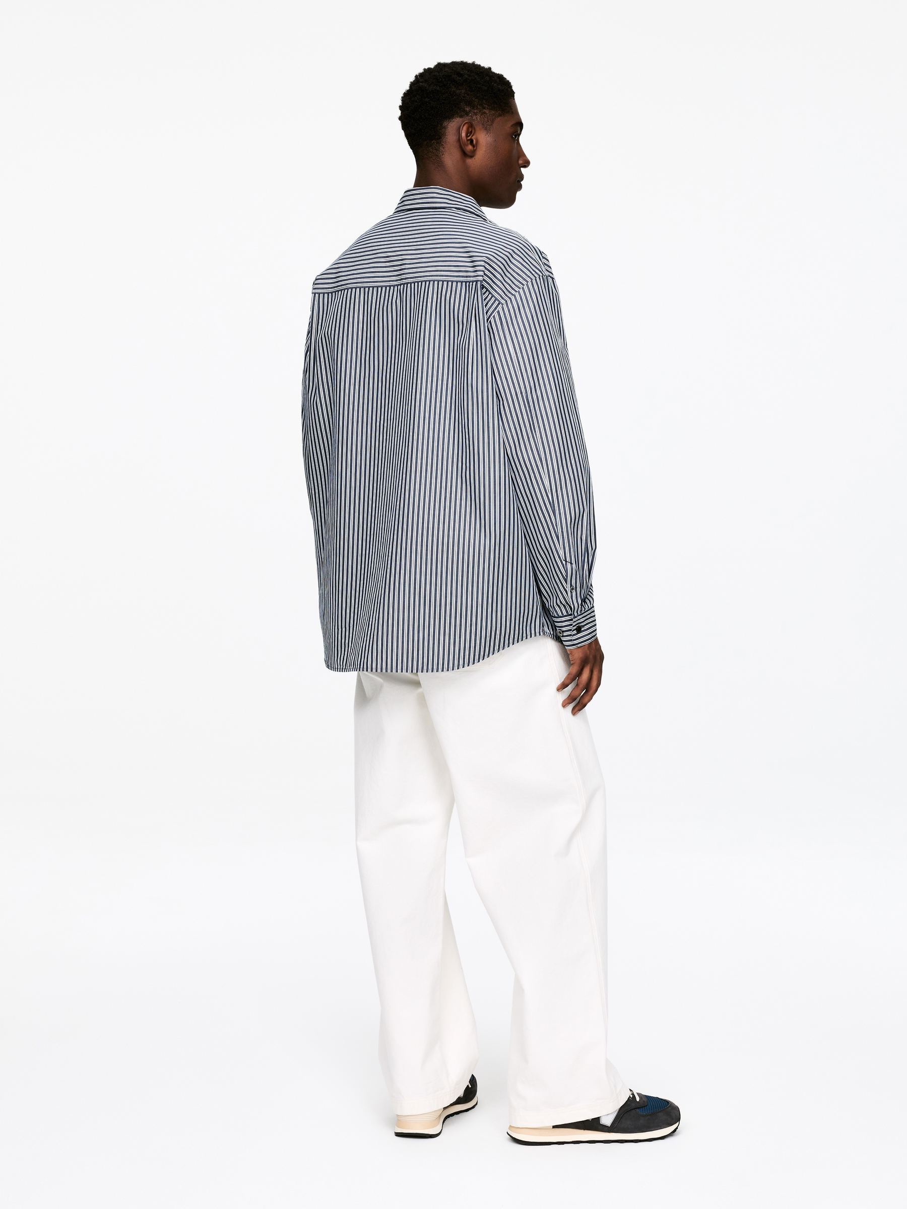 Chemise oversize en popeline - Bleu/Rayé - Oversized - Homme - StillMedia/Lookbook - 3