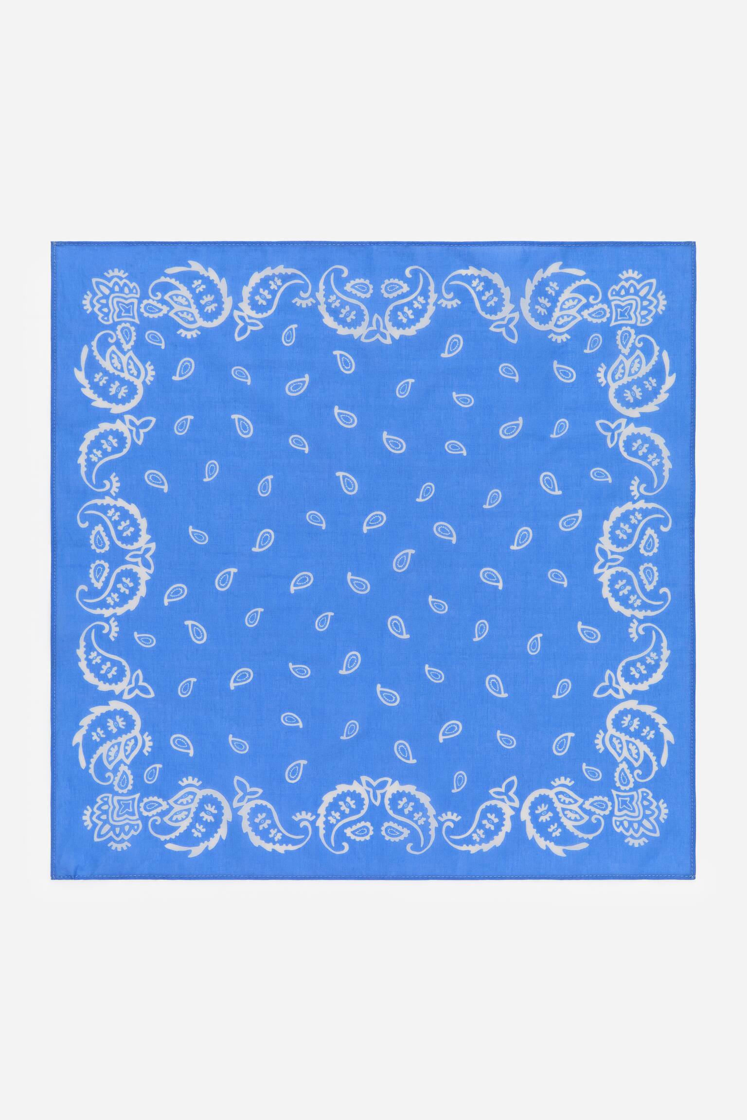 Bavlnená bandana - Modrá/Paisley - 1